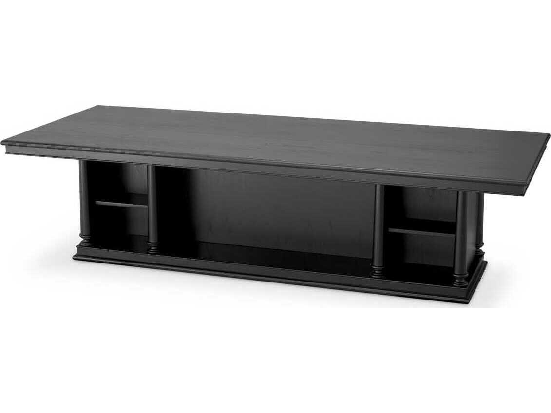 Eichholtz Library Rectangular Wood Black Veneer Dining Table
