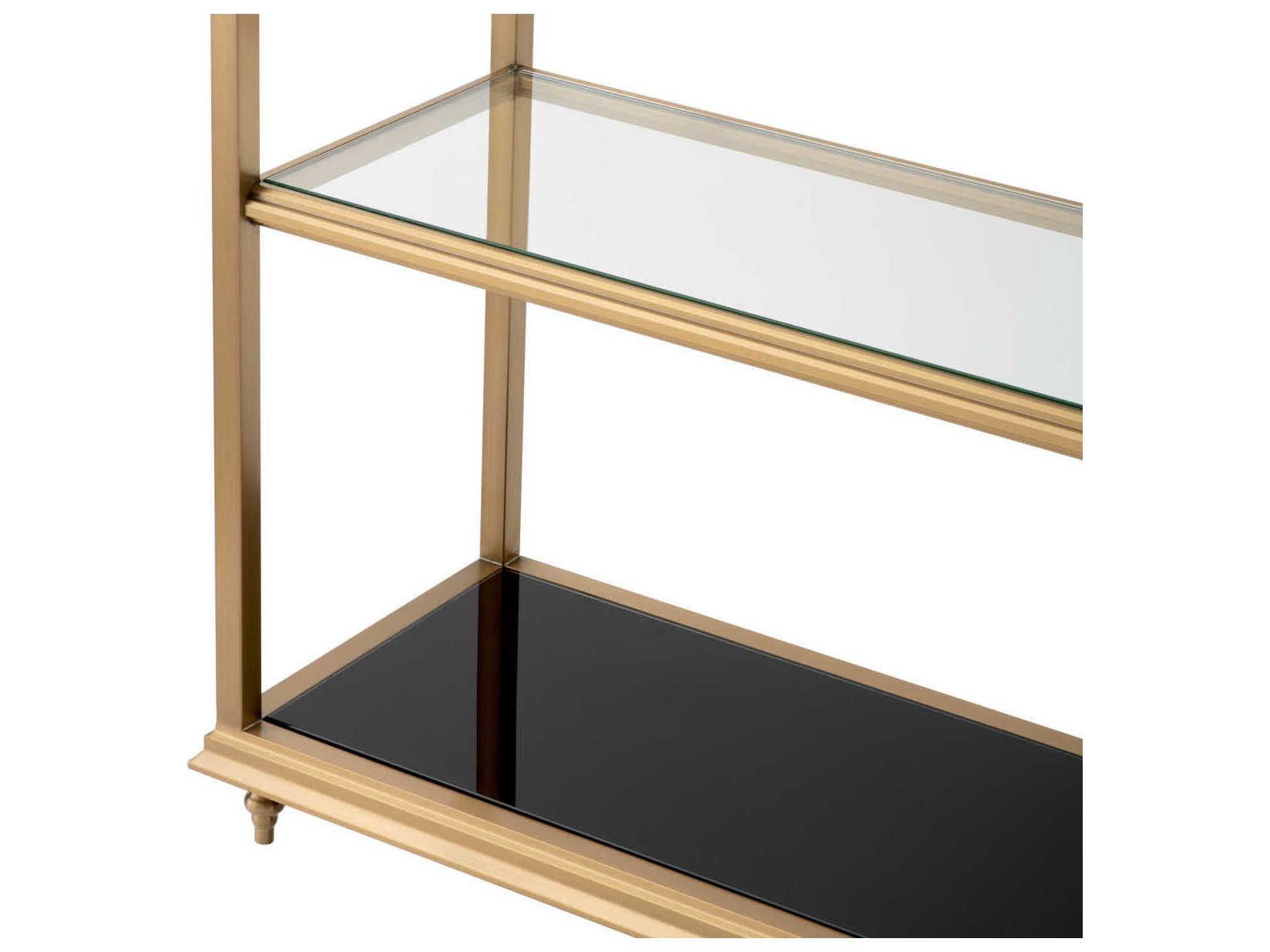 Eichholtz Watson Brushed Brass Clear Glass Display Cabinet