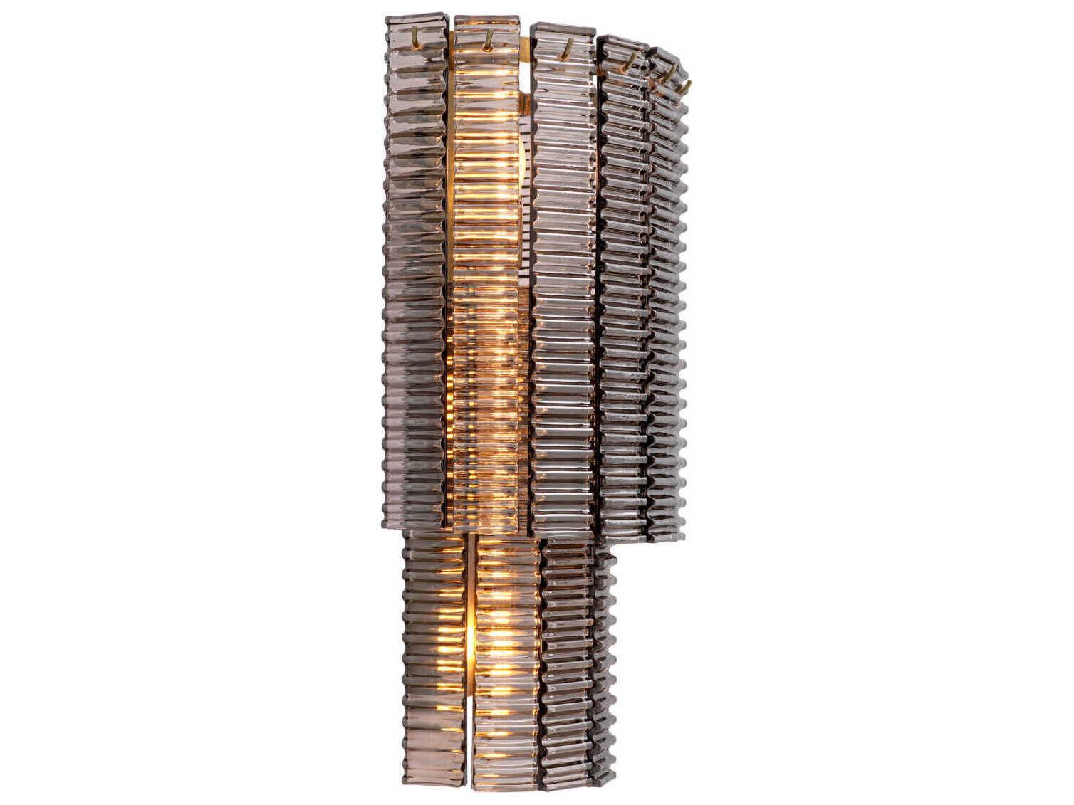 Eichholtz Imperial Brushed Brass Smoke Glass Wall Sconce