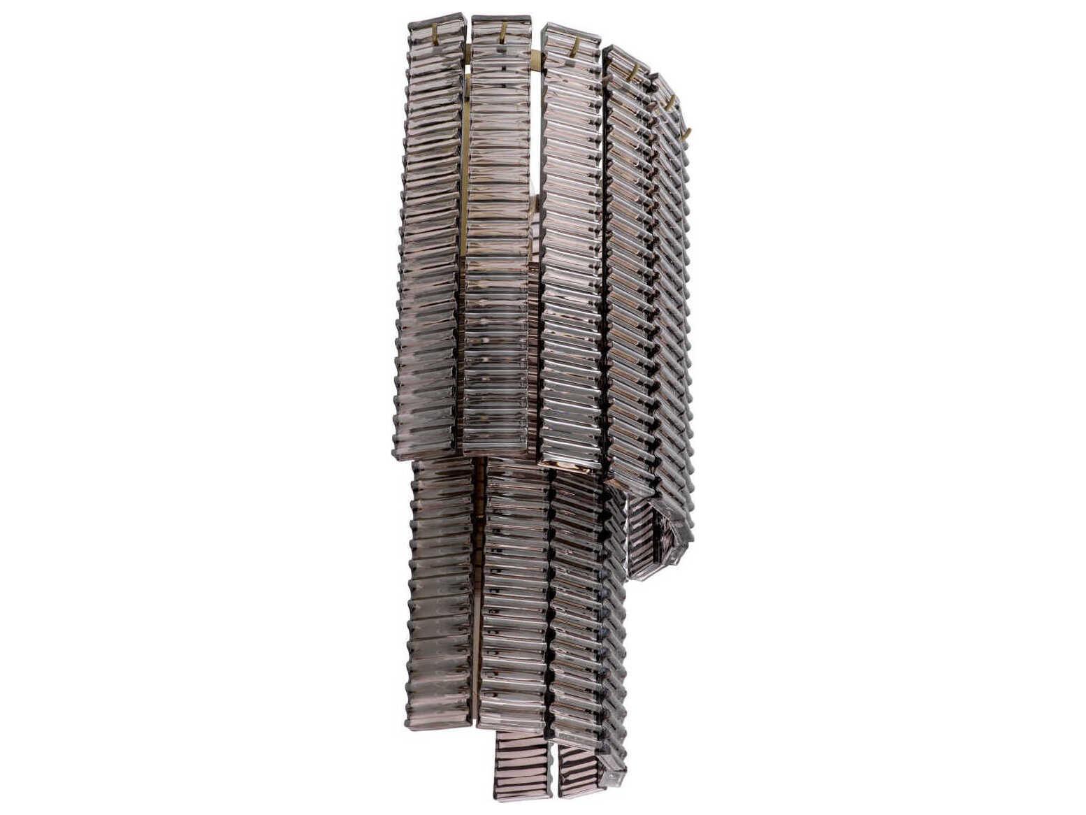 Eichholtz Imperial Brushed Brass Smoke Glass Wall Sconce