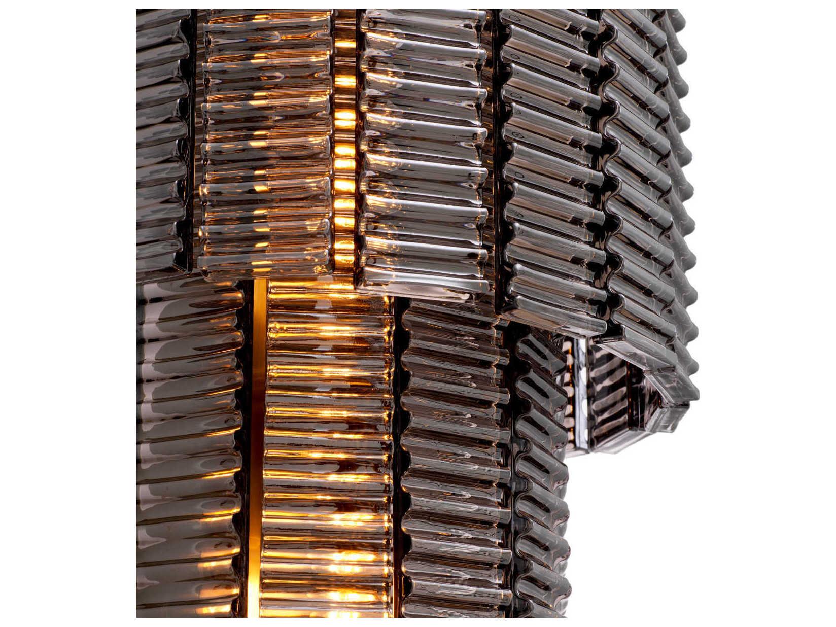 Eichholtz Imperial Brushed Brass Smoke Glass Wall Sconce