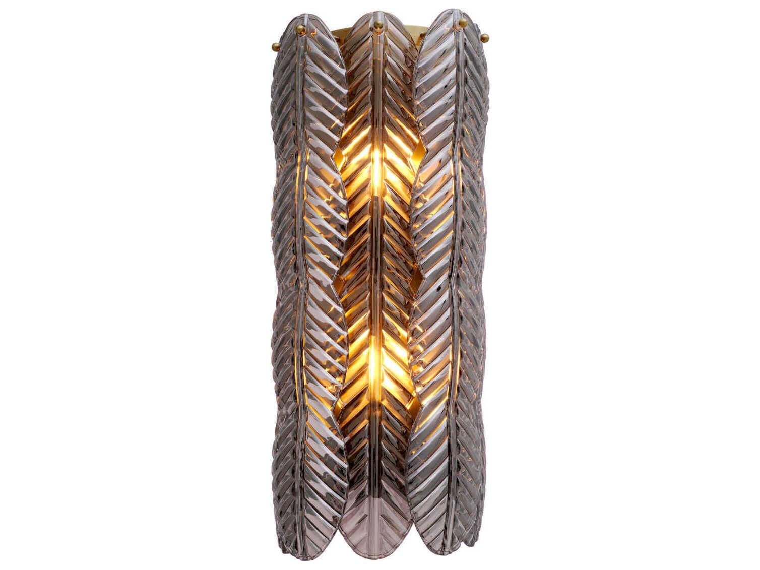 Eichholtz Sahure Brushed Brass Smoke Glass Wall Sconce