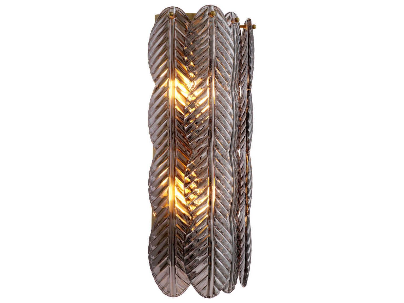 Eichholtz Sahure Brushed Brass Smoke Glass Wall Sconce