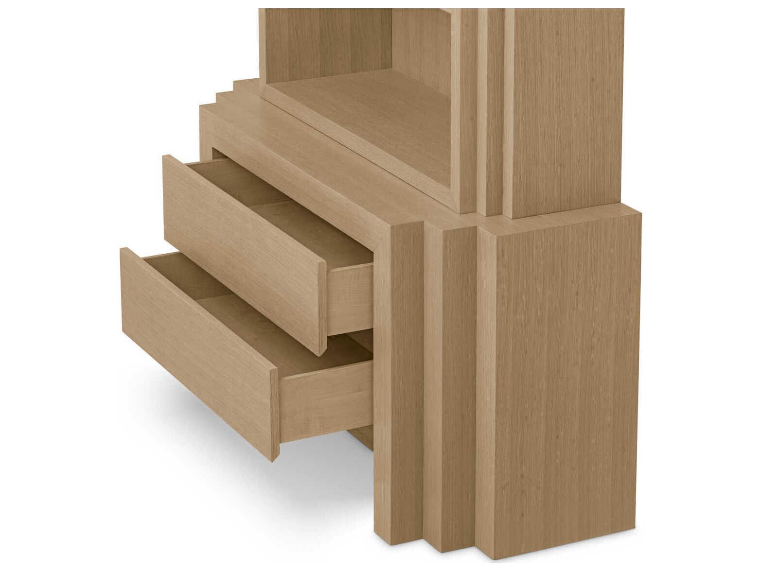 Eichholtz Metropolitan Oak Wood Natural Veneer Display Cabinet