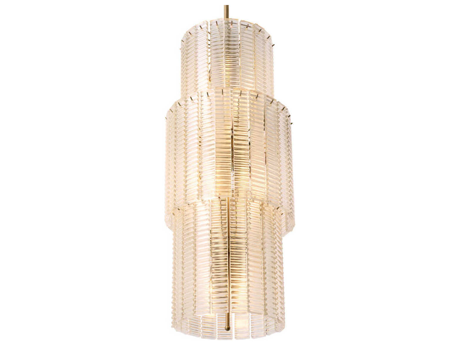 Eichholtz Imperial Antique Bronze Brass Traditional Tiered Cylinder Chandelier