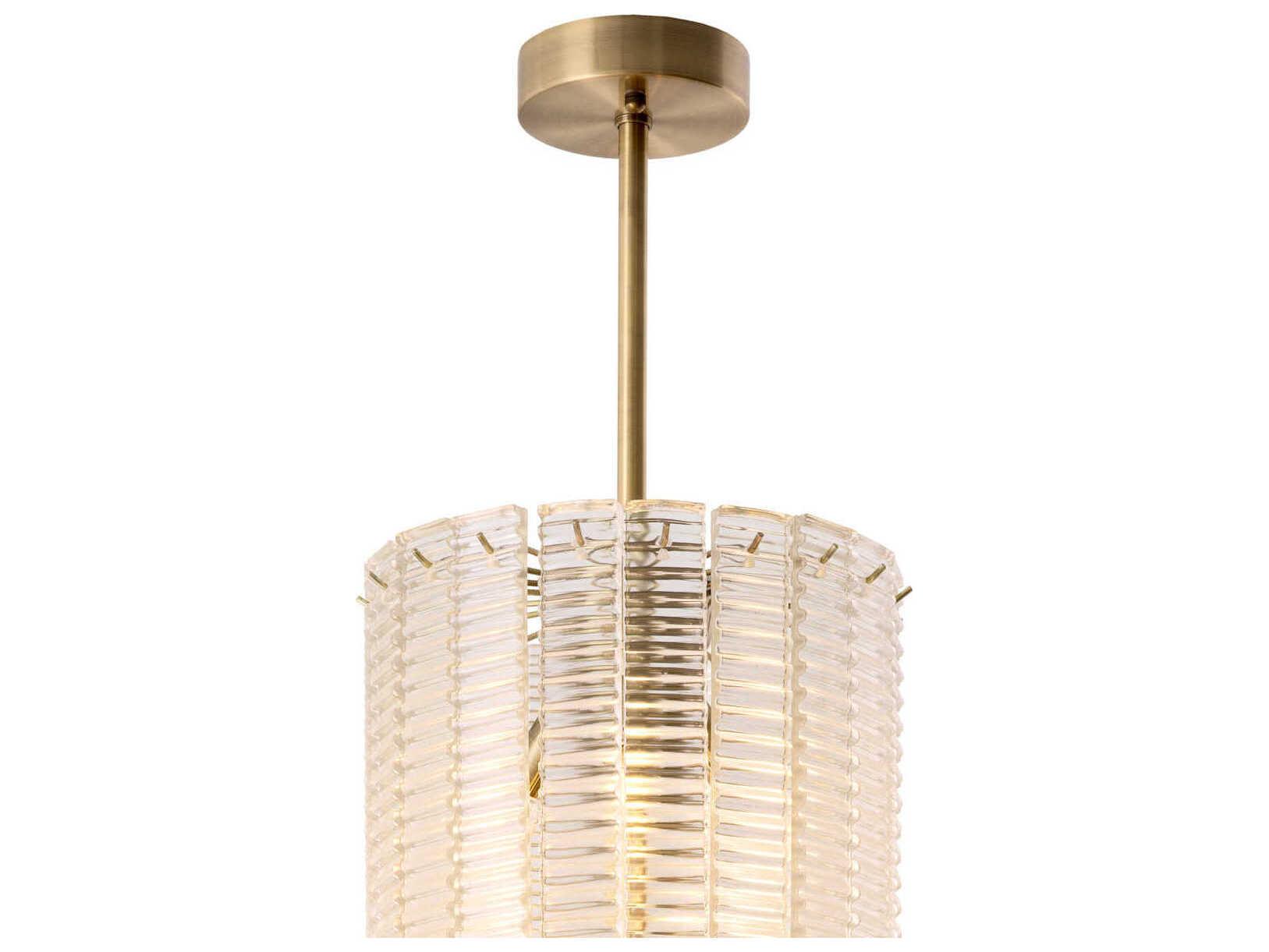 Eichholtz Imperial Antique Bronze Brass Traditional Tiered Cylinder Chandelier