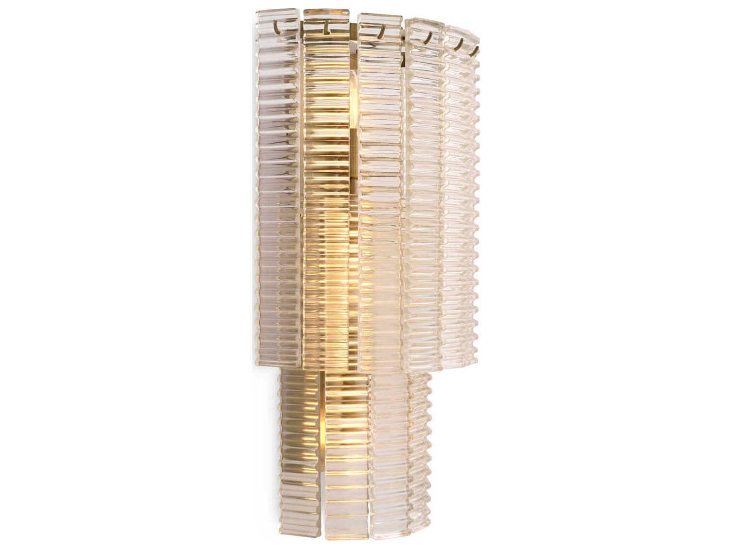 Eichholtz Imperial Brushed Brass Clear Glass Wall Sconce