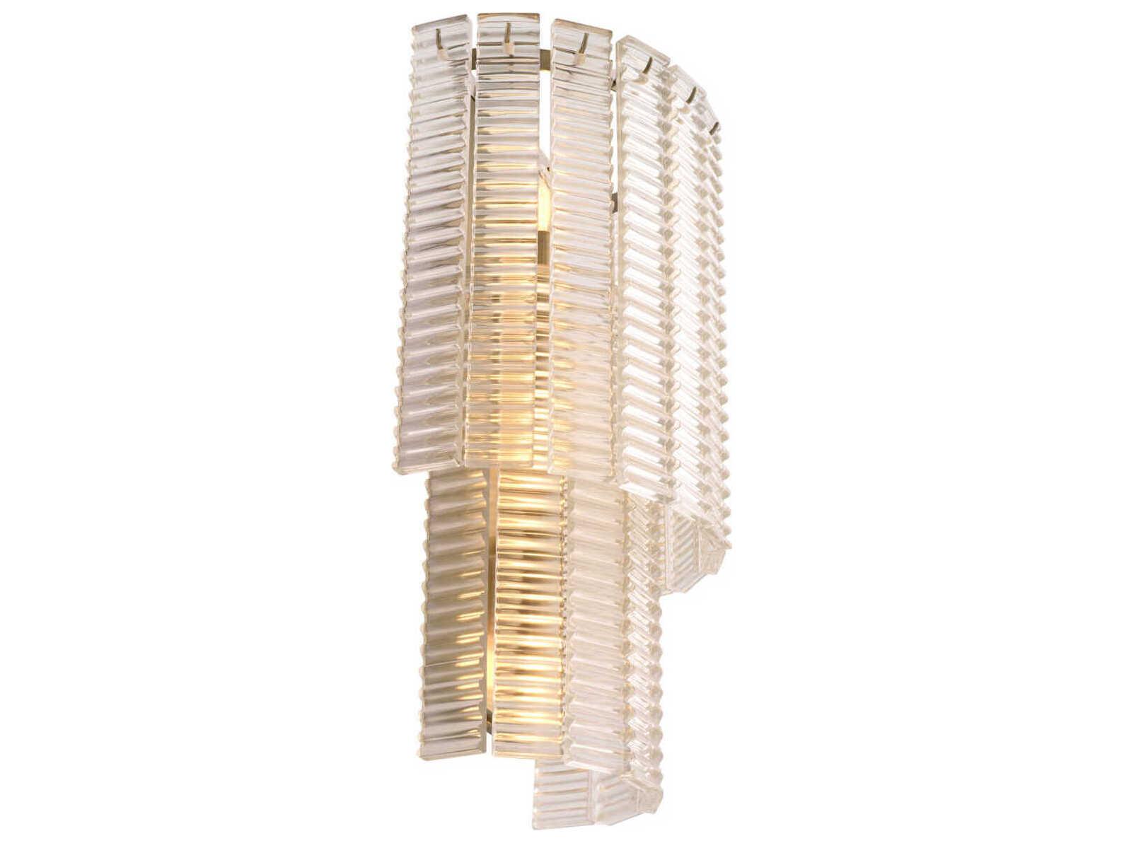 Eichholtz Imperial Brushed Brass Clear Glass Wall Sconce