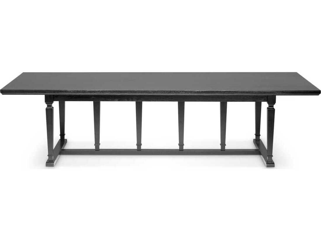 Eichholtz Americana Rectangular Wood Black Veneer Open Grain Dining Table
