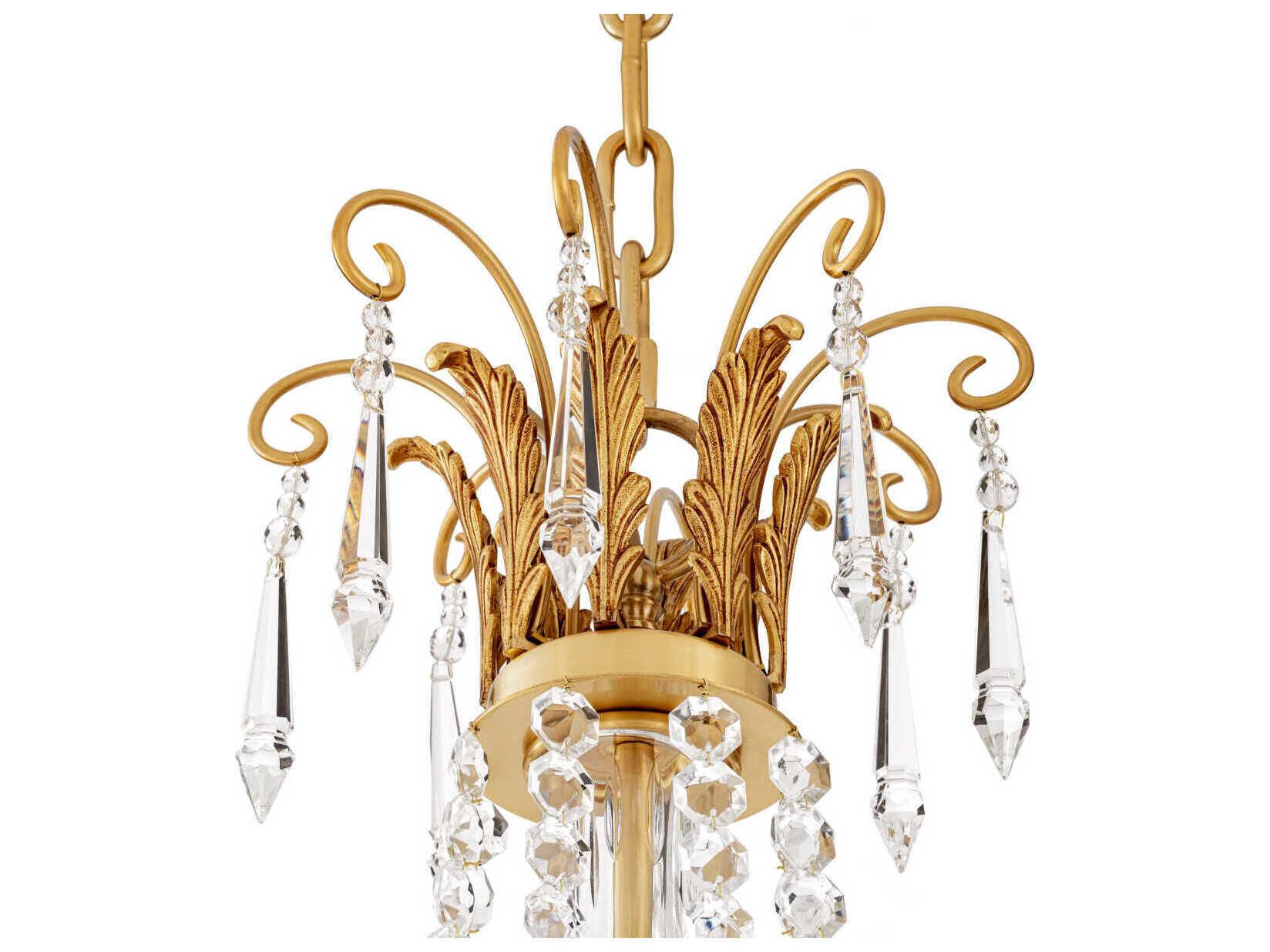 Eichholtz Duvaux Antique Gold Traditional Crystal Candelabra Chandelier
