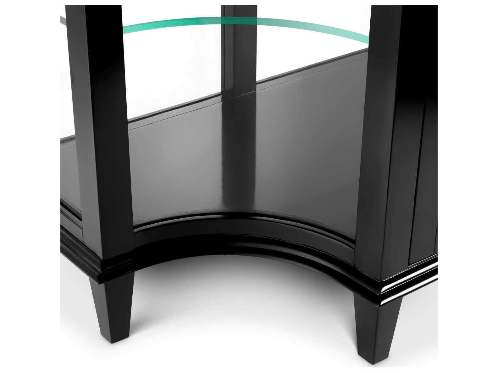Eichholtz Gala Rectangular Black Clear Glass Console Table
