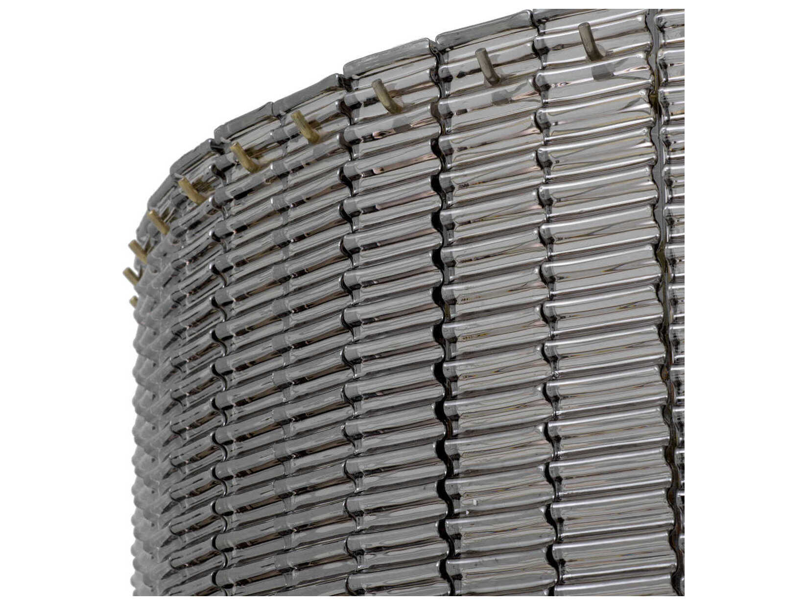 Eichholtz Imperial Brushed Brass Smoke Glass Traditional Drum Tiered Chandelier