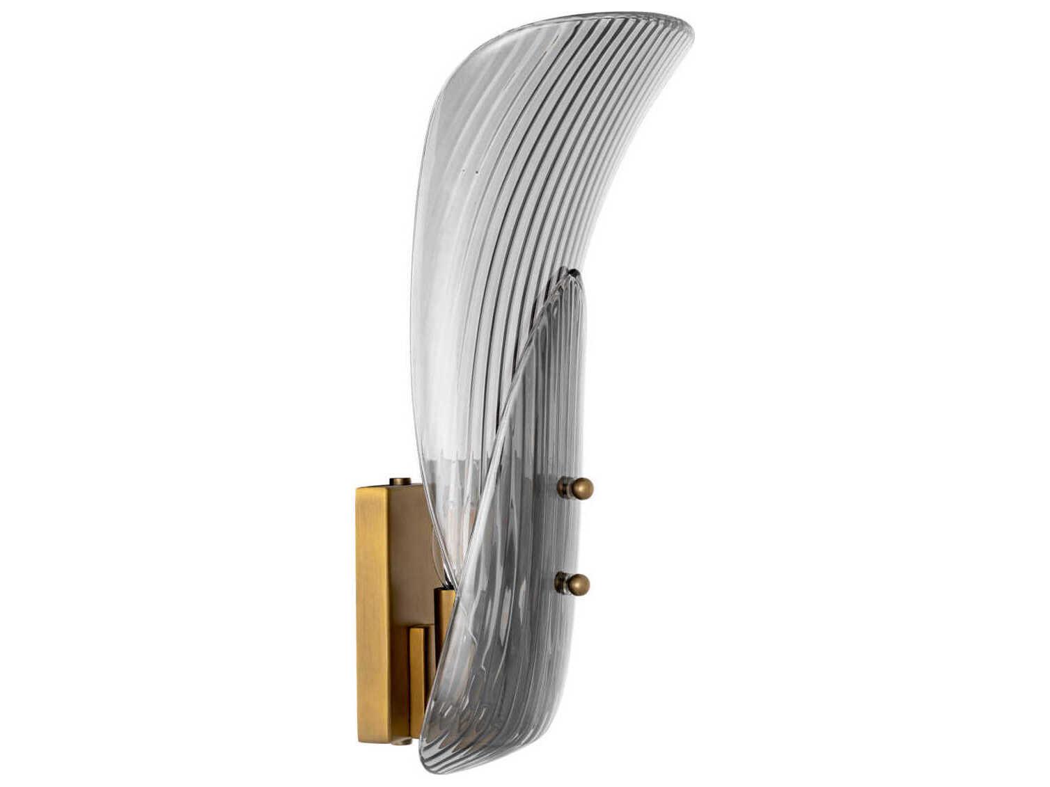 Eichholtz Amun Brushed Brass Smoke Glass Wall Sconce