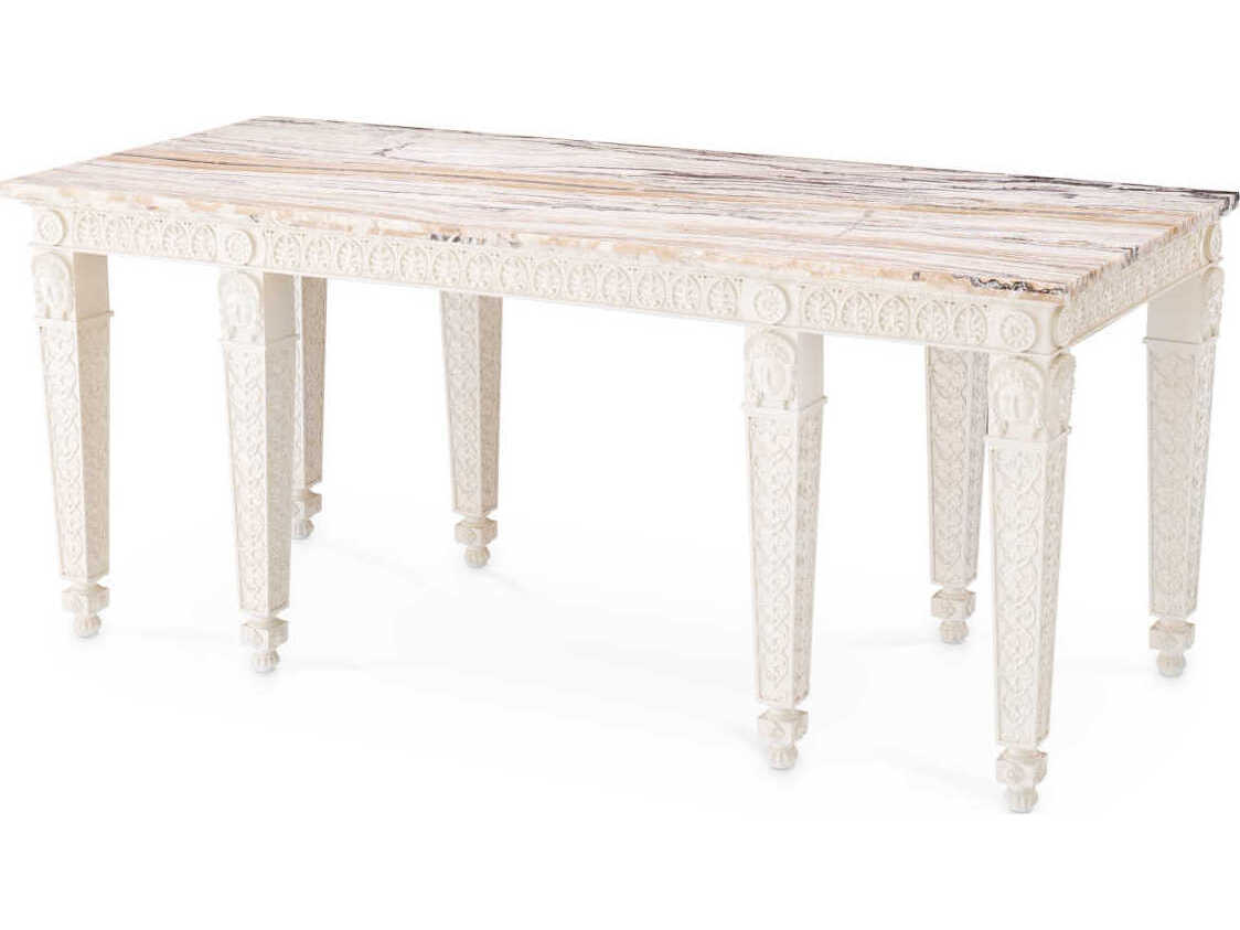 Eichholtz Croome Rectangular Antique White Marble Console Table