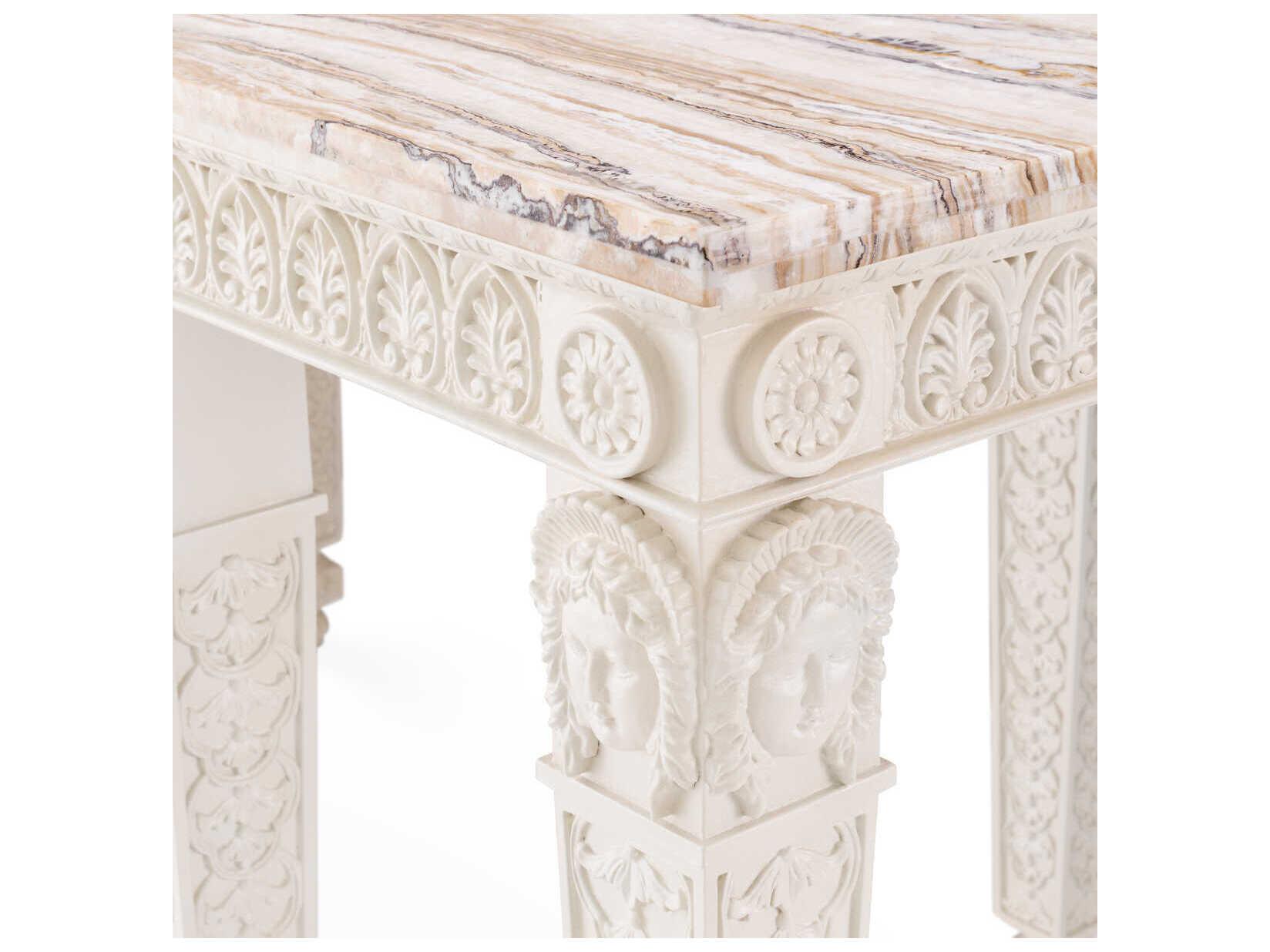 Eichholtz Croome Rectangular Antique White Marble Console Table