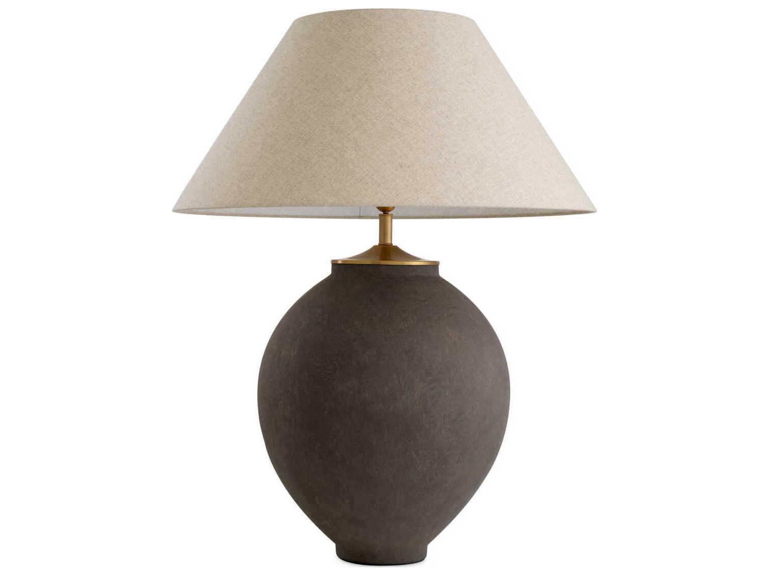 Eichholtz Moon Sand Brushed Brass Brown Table Lamp