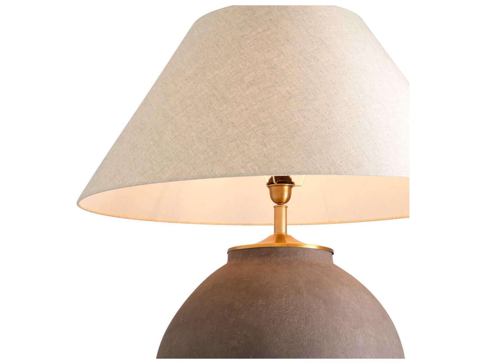 Eichholtz Moon Sand Brushed Brass Brown Table Lamp