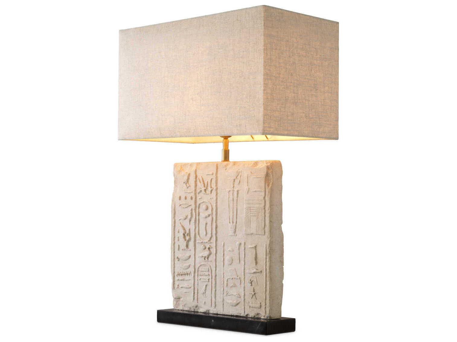 Eichholtz Hathor Sandstone Brushed Brass Table Lamp