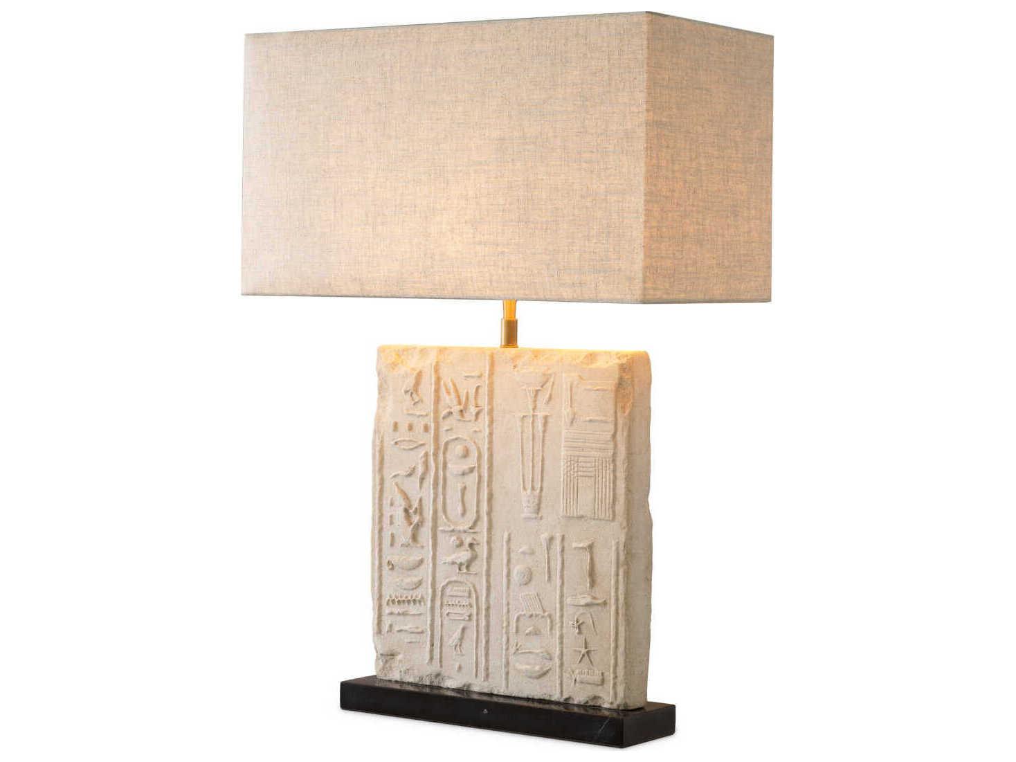 Eichholtz Hathor Sandstone Brushed Brass Table Lamp