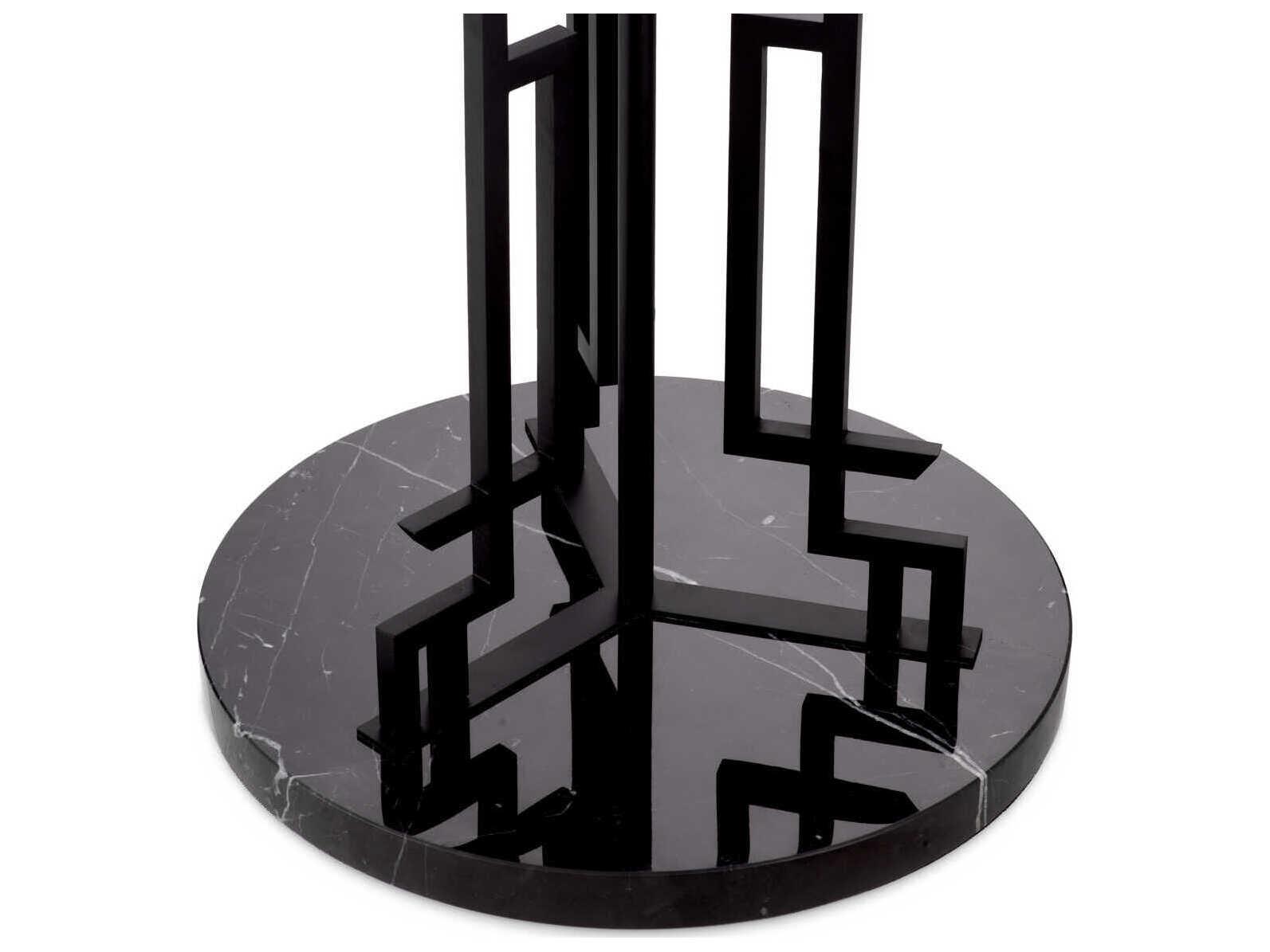 Eichholtz Thomas Matte Black Marble Base Floor Lamp