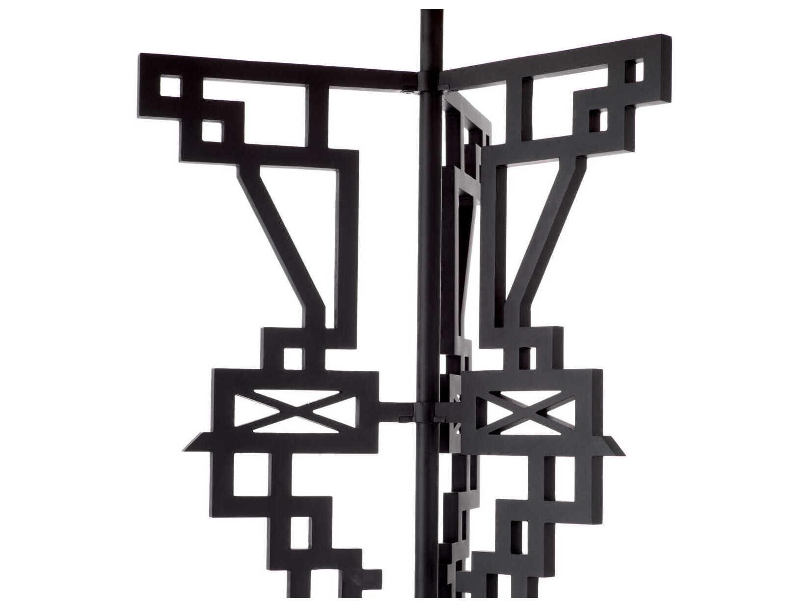 Eichholtz Thomas Matte Black Marble Base Floor Lamp