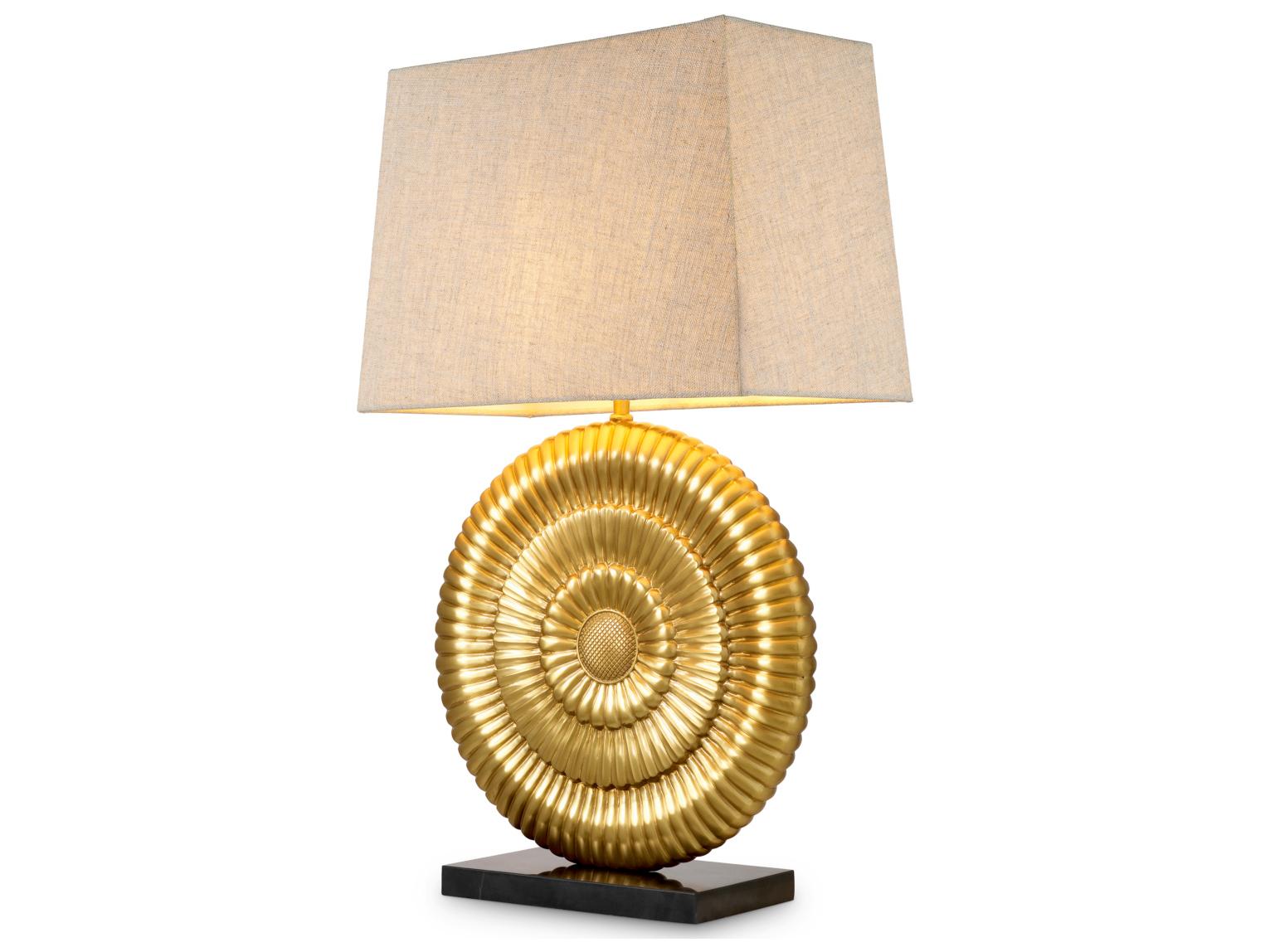 Eichholtz Antique Gold X Black Granite Base Buffet Lamp