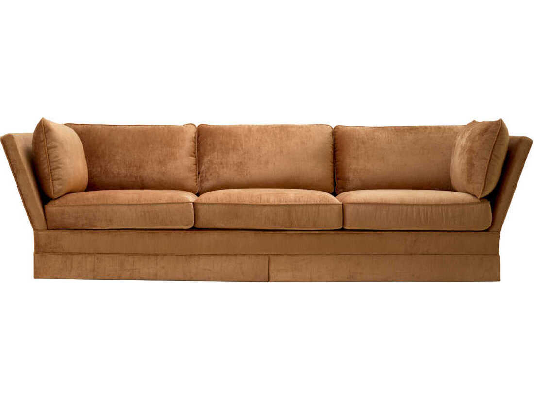 Eichholtz Belvedere Wrey Copper Velvet Brown Upholstered Sofa