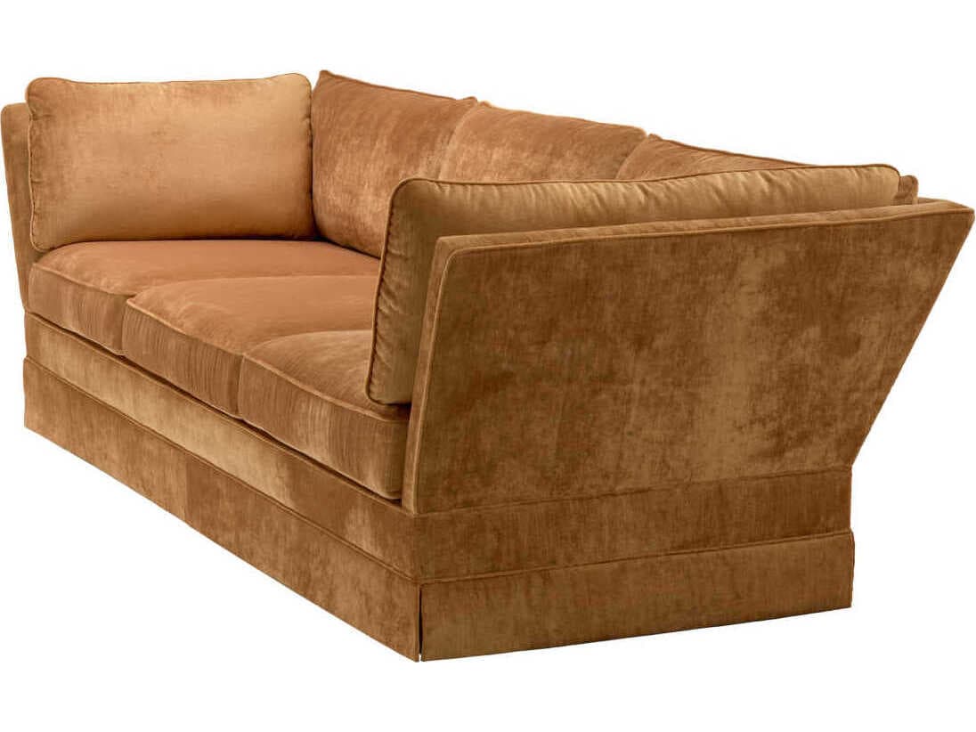 Eichholtz Belvedere Wrey Copper Velvet Brown Upholstered Sofa