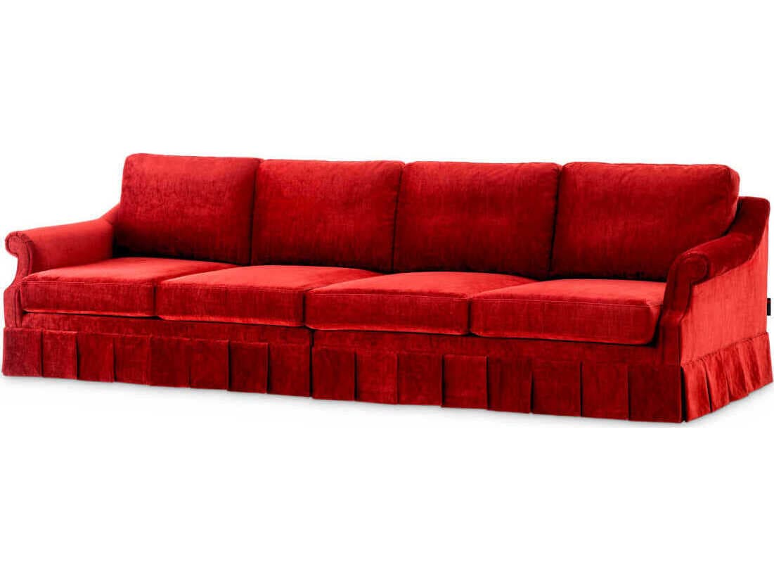 Eichholtz Verplanck Wrey Velvet Red Upholstered Sofa