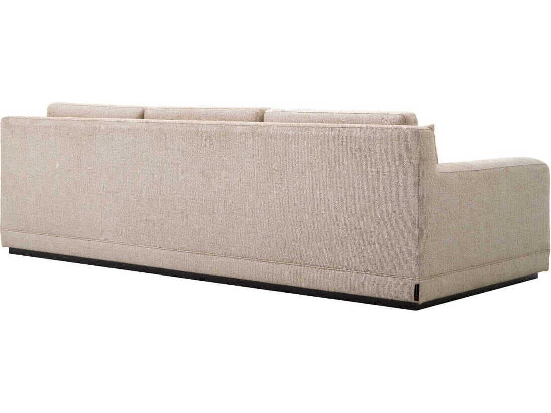 Eichholtz Manhattan Palmer Beige Black Base Upholstered Sofa