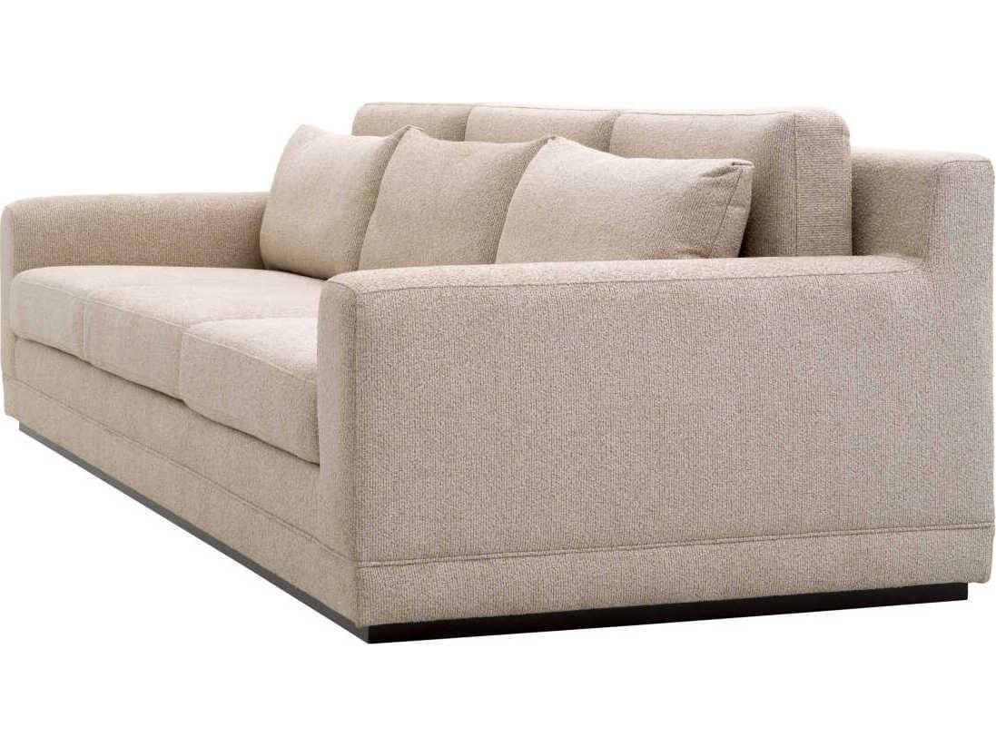 Eichholtz Manhattan Palmer Beige Black Base Upholstered Sofa