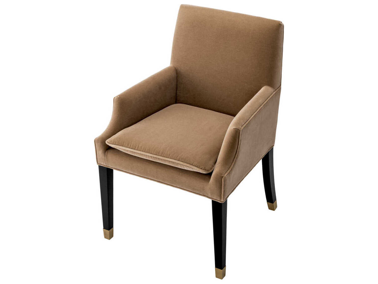 Eichholtz Clayton Hardwood Black Upholstered Arm Dining Chair