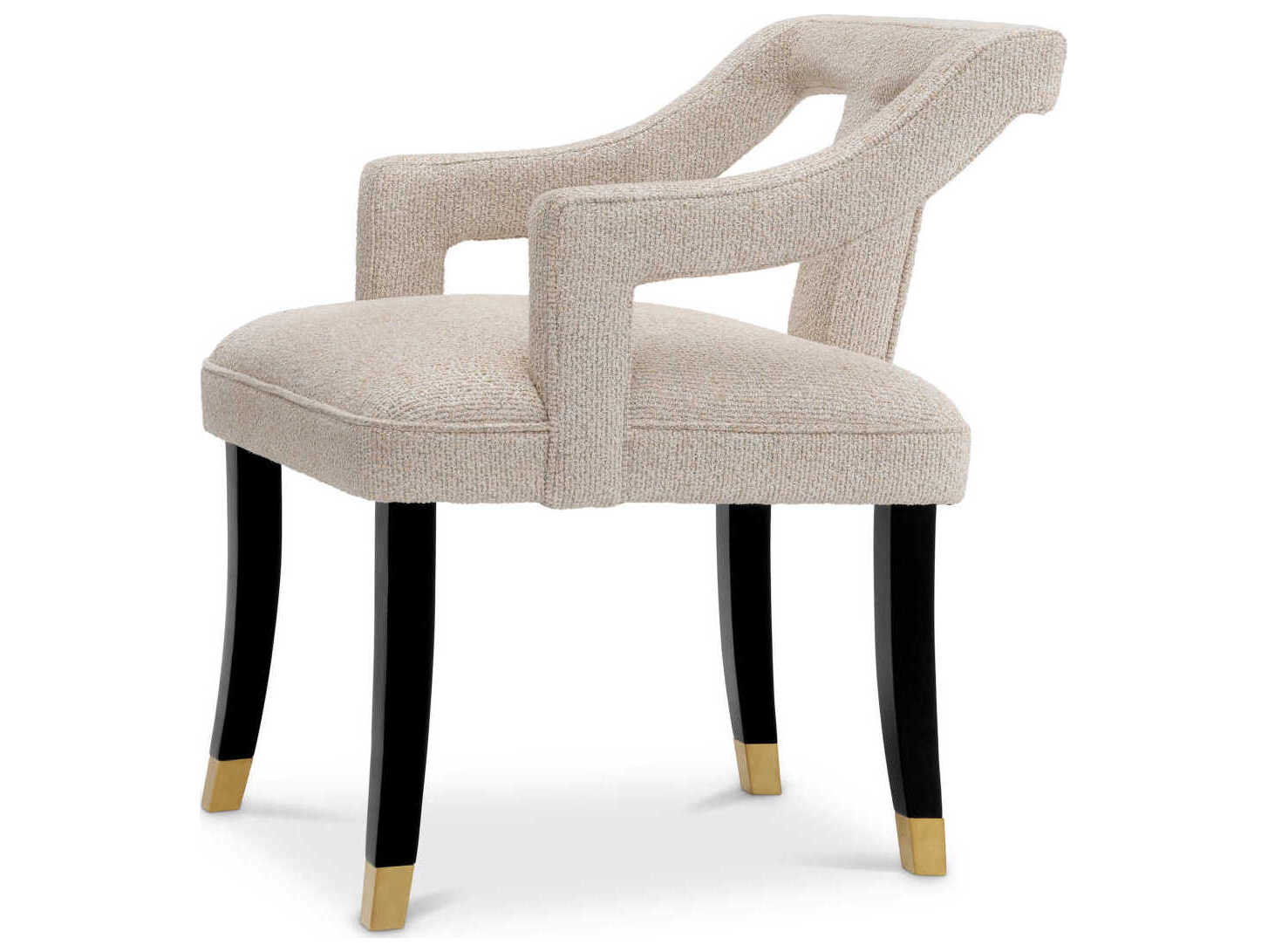 Eichholtz Roumier Beige Upholstered Arm Dining Chair