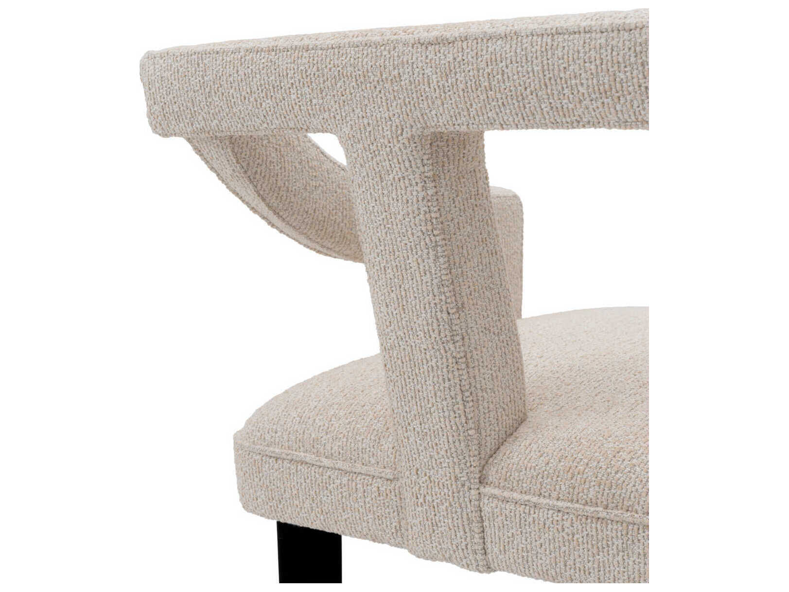 Eichholtz Roumier Palmer Beige Black Legs Upholstered Bar Stool