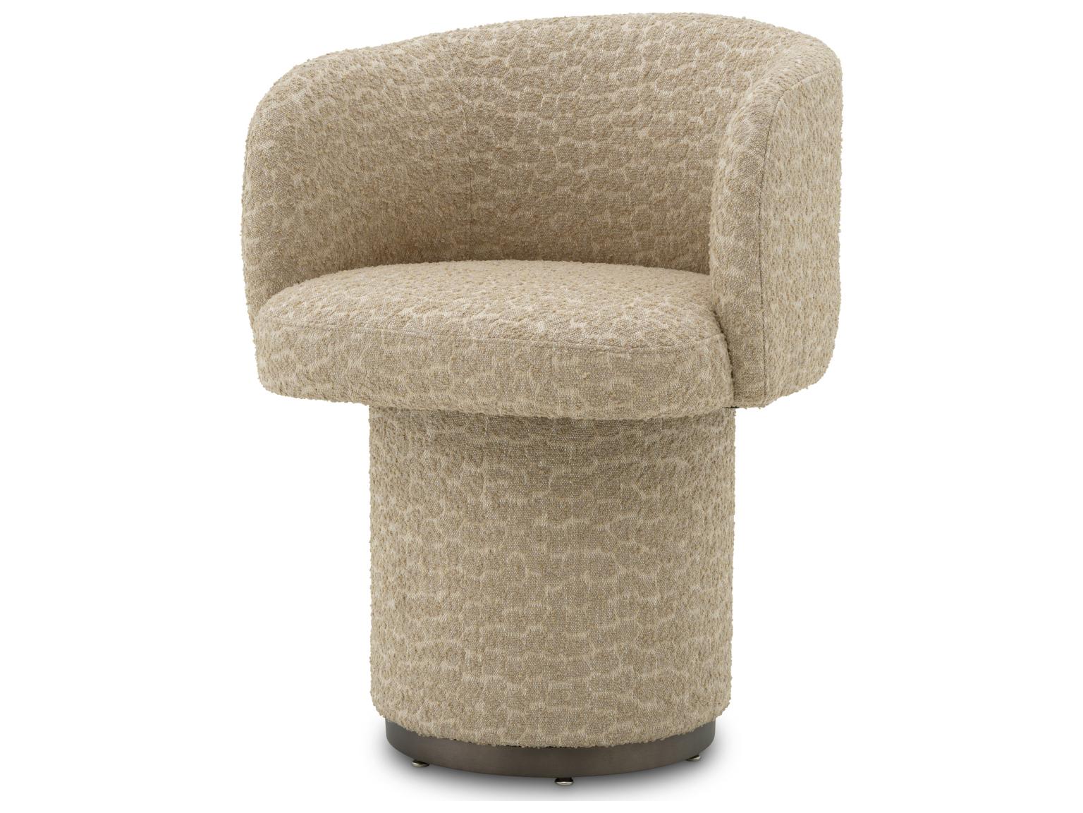 Eichholtz Beige Upholstered Arm Dining Chair