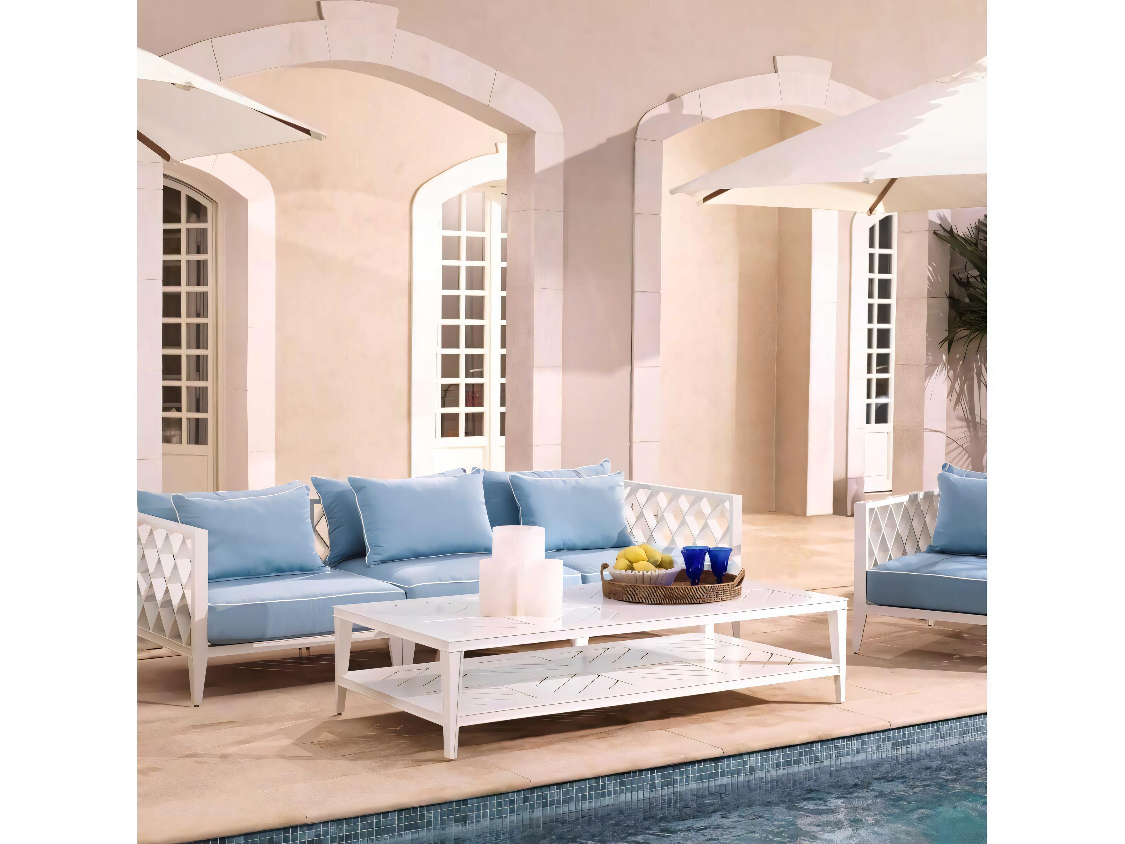 Eichholtz Outdoor White Finish Coffee Table