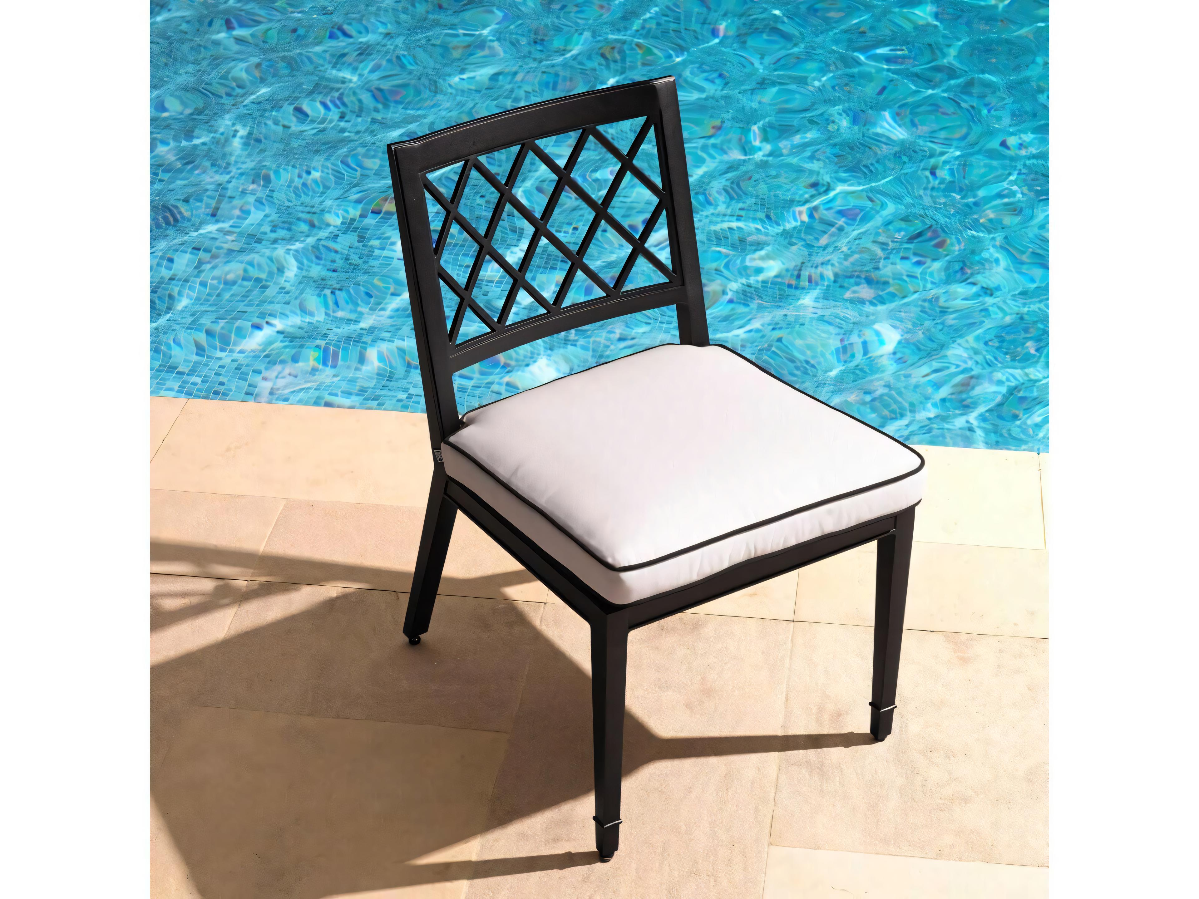 Eichholtz Outdoor Black Finish Sunbrella Canvas Dining Chair