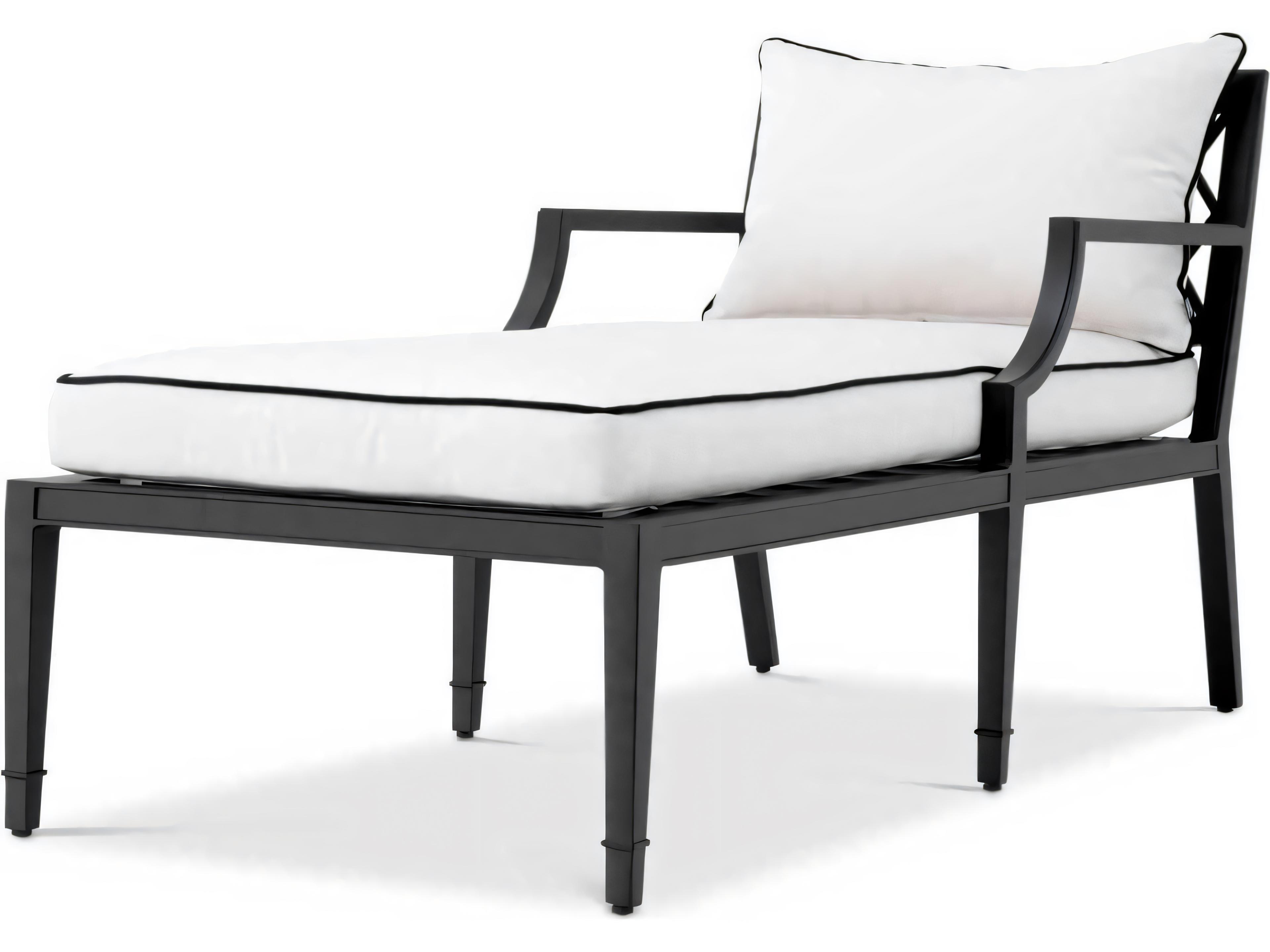 Eichholtz Outdoor Black Finish Sunbrella Canvas Chaise Lounge