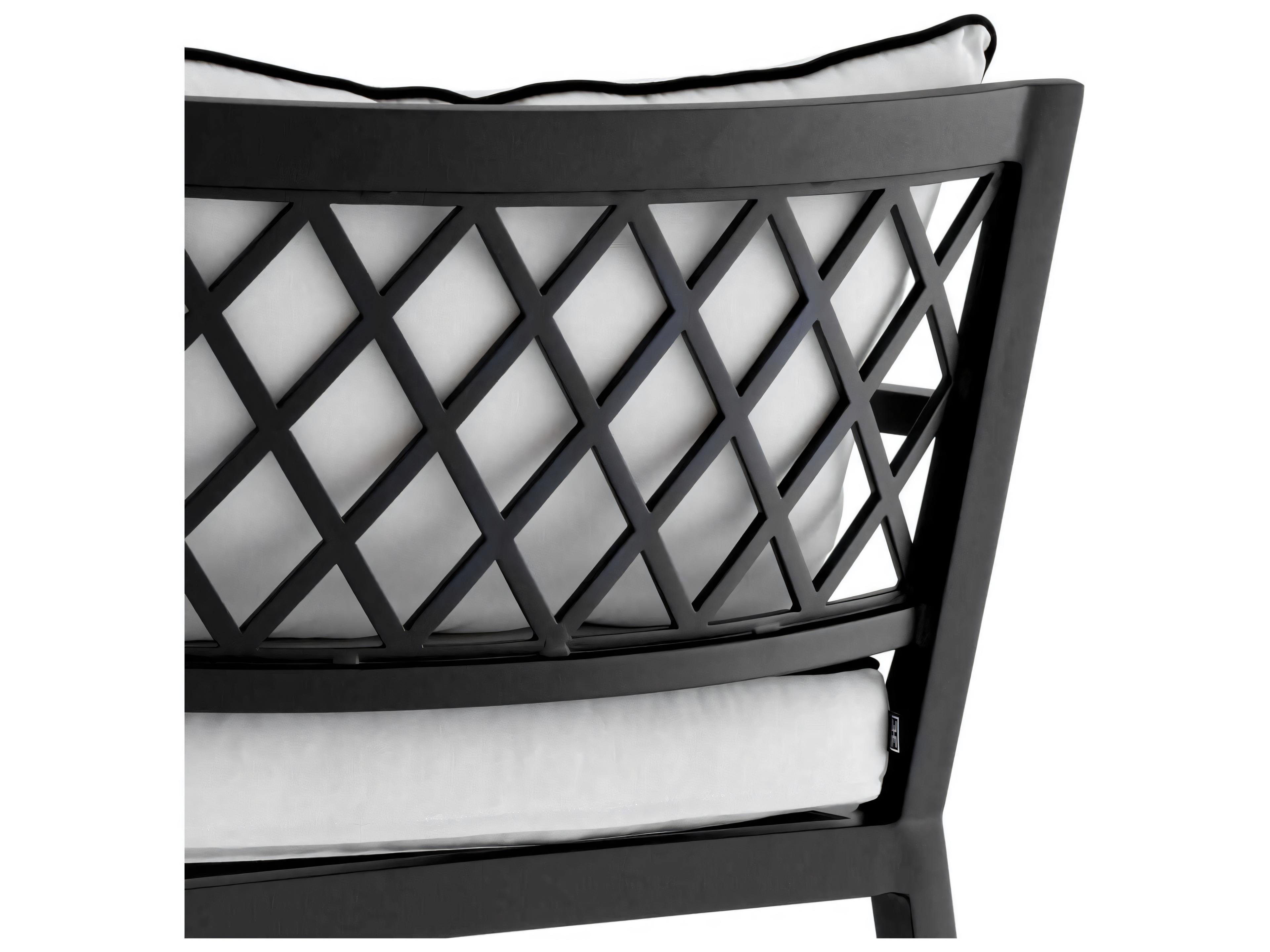 Eichholtz Outdoor Black Finish Sunbrella Canvas Chaise Lounge