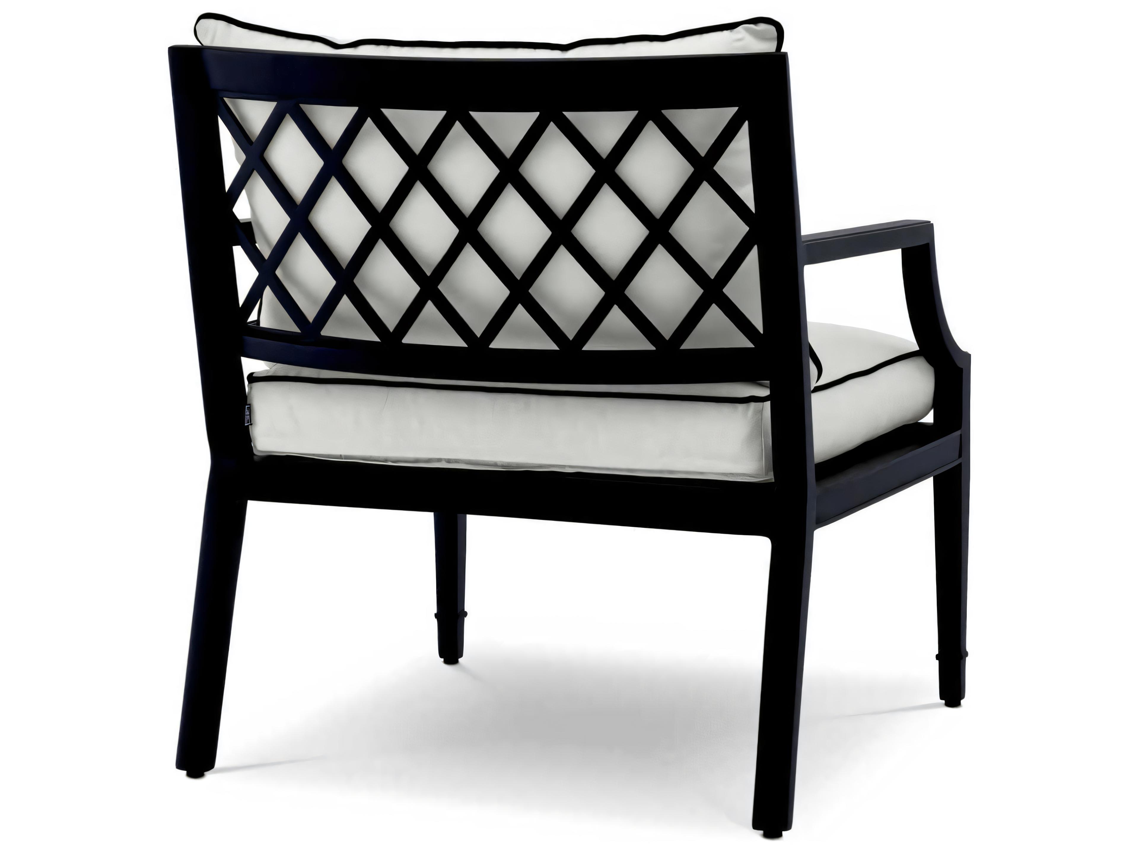 Eichholtz Outdoor Black Finish Sunbrella Canvas Lounge Chair