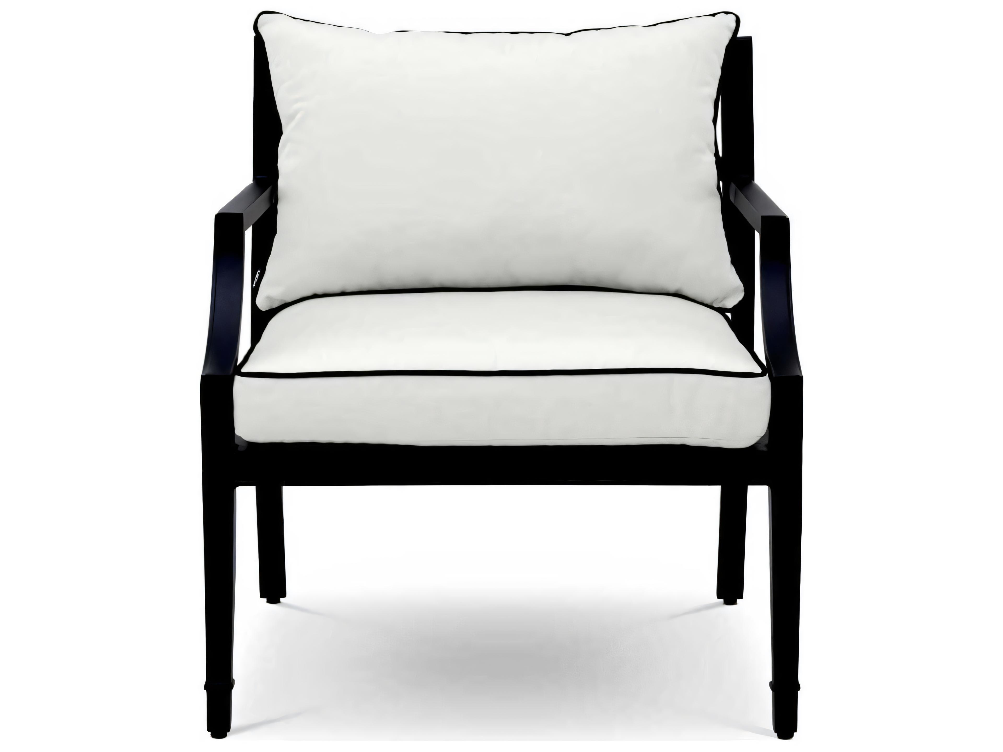 Eichholtz Outdoor Black Finish Sunbrella Canvas Lounge Chair