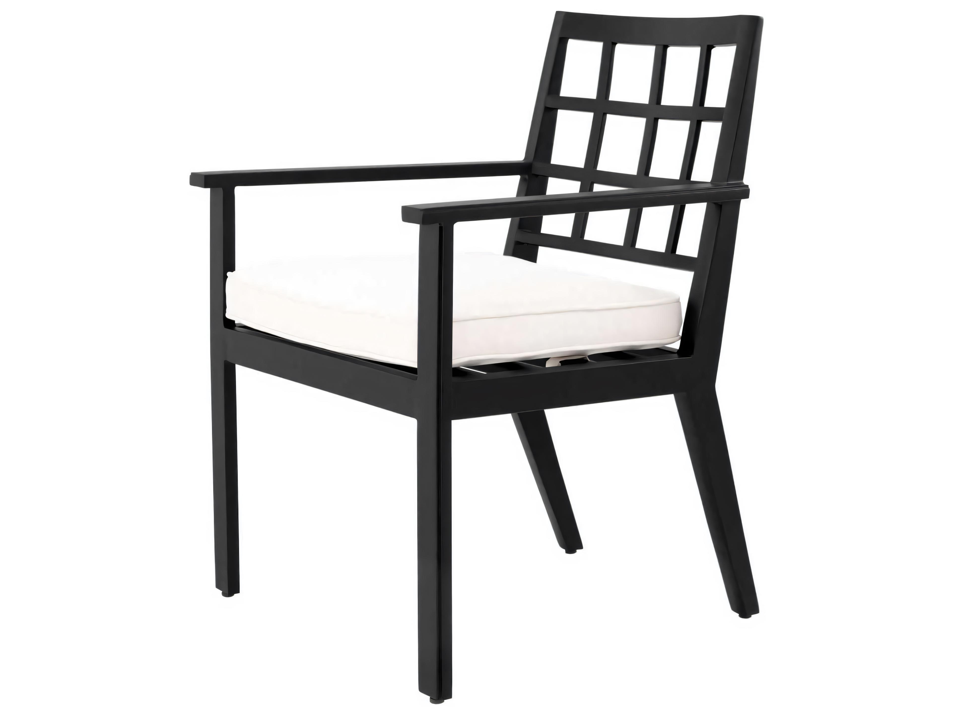 Eichholtz Outdoor Black Finish Sunbrella Canvas Dining Chair