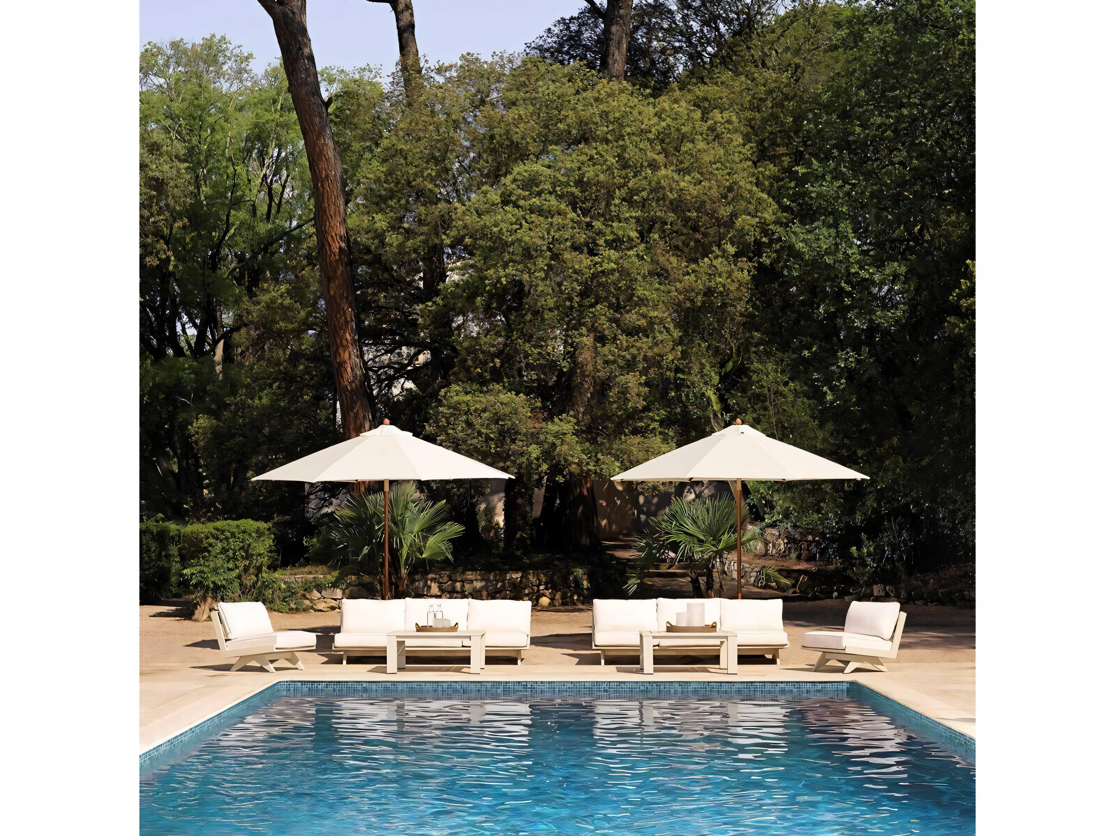 Eichholtz Outdoor Sand Finish Sunbrella Canvas Lounge Chair