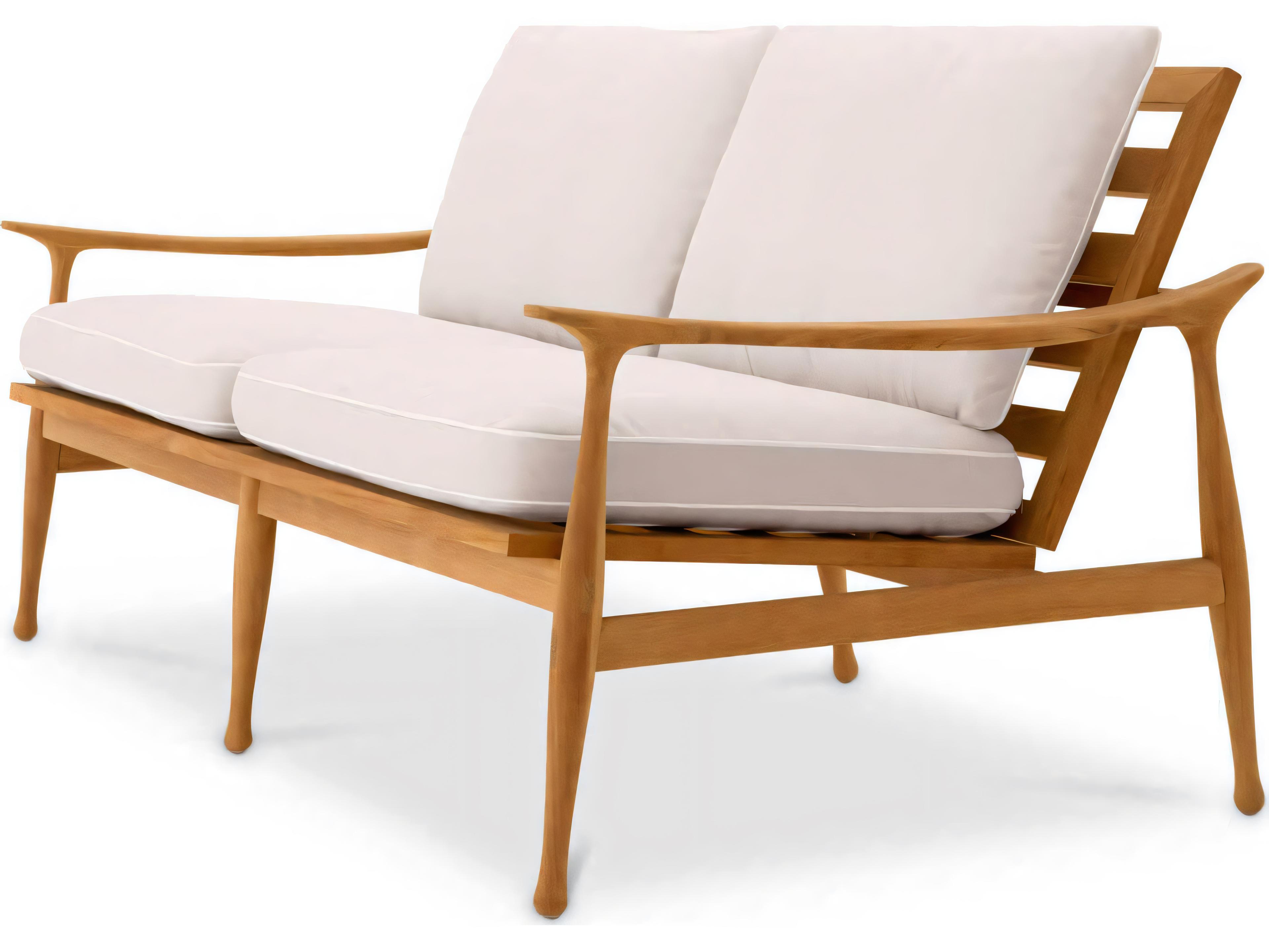 Eichholtz Outdoor Natural Teak Flores Off-white Sofa
