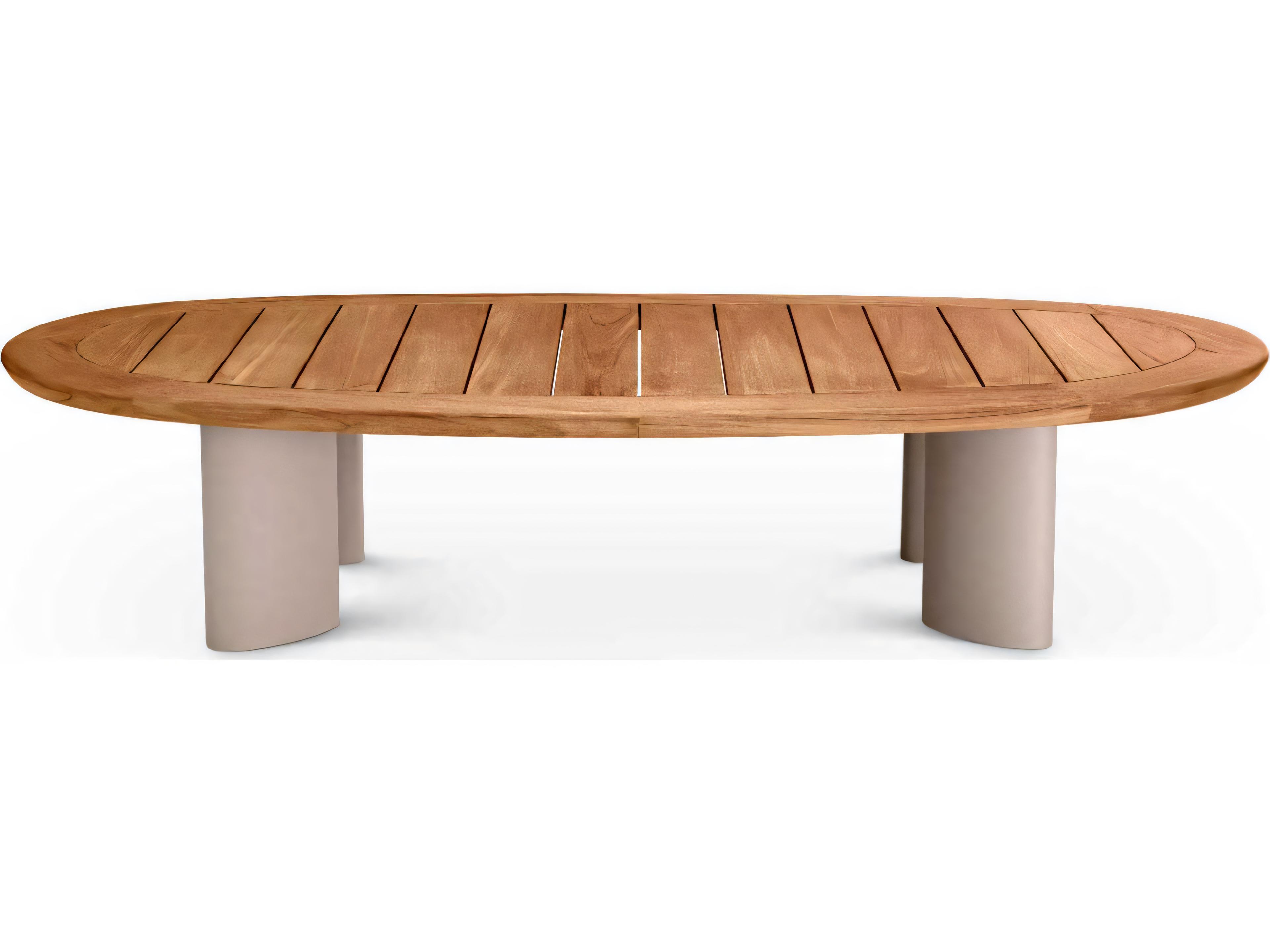 Eichholtz Outdoor Natural Teak Top Sand Finish Legs Coffee Table