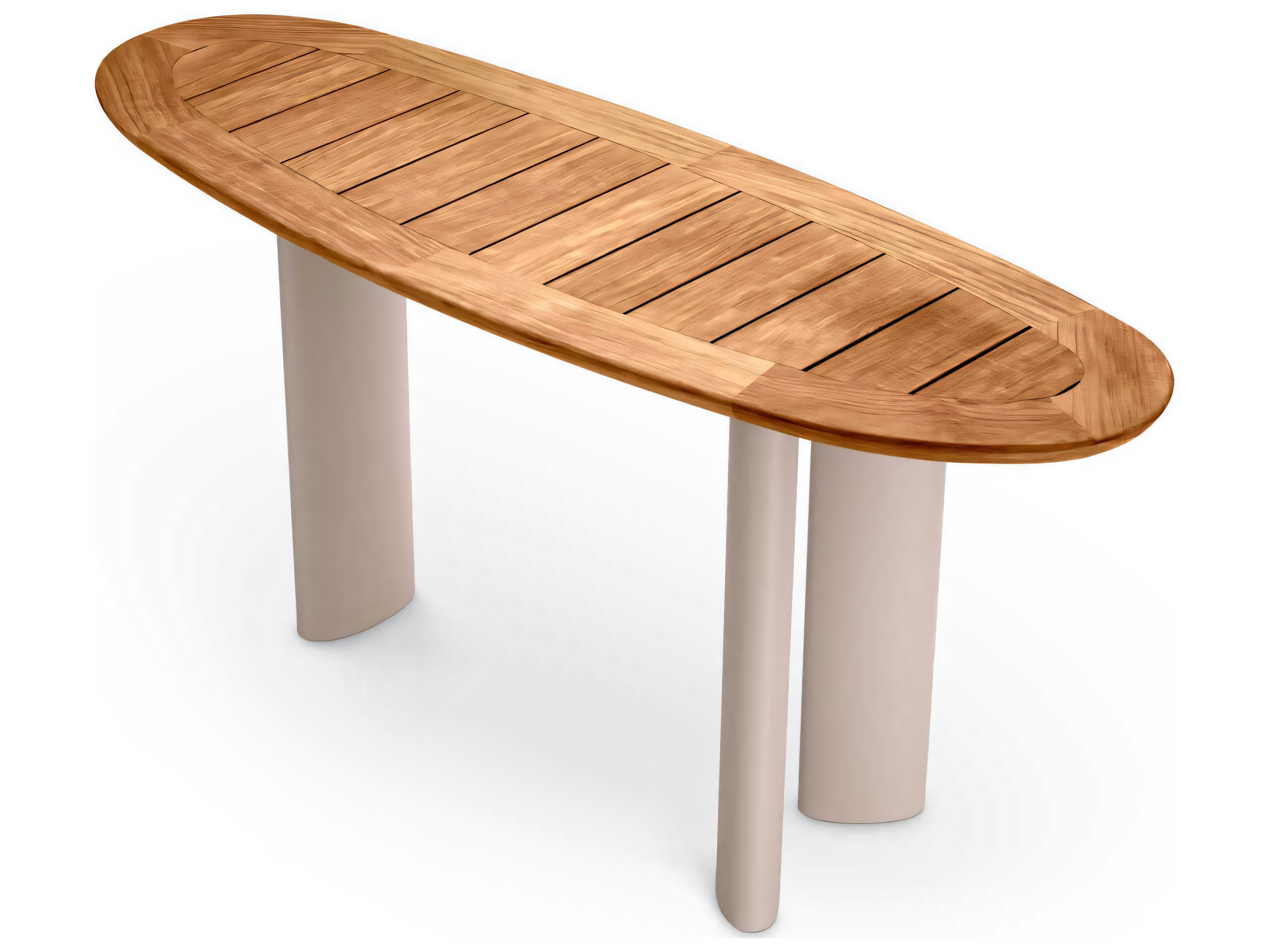 Eichholtz Outdoor Natural Teak Top Sand Finish Legs Console Table