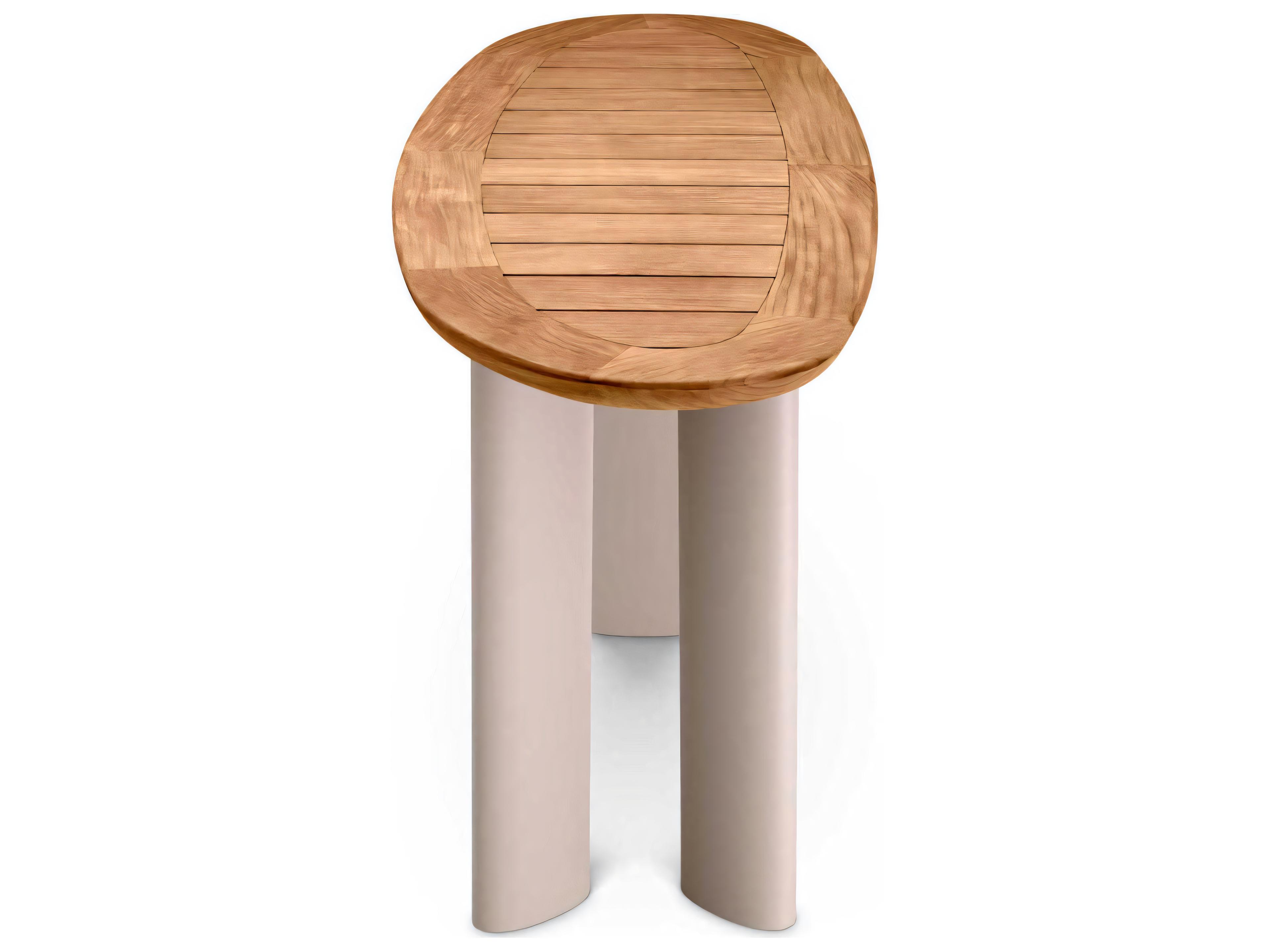 Eichholtz Outdoor Natural Teak Top Sand Finish Legs Console Table