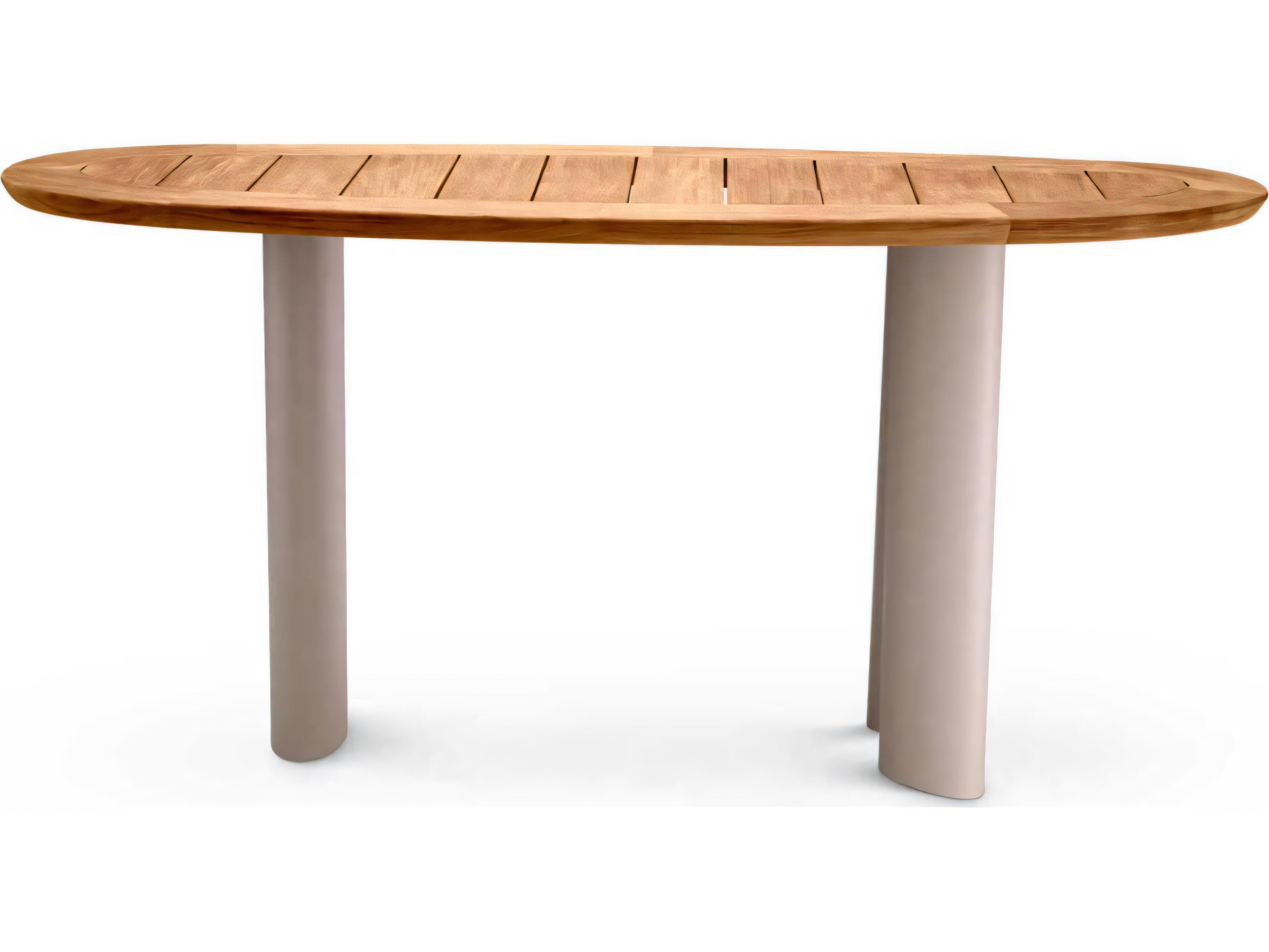 Eichholtz Outdoor Natural Teak Top Sand Finish Legs Console Table