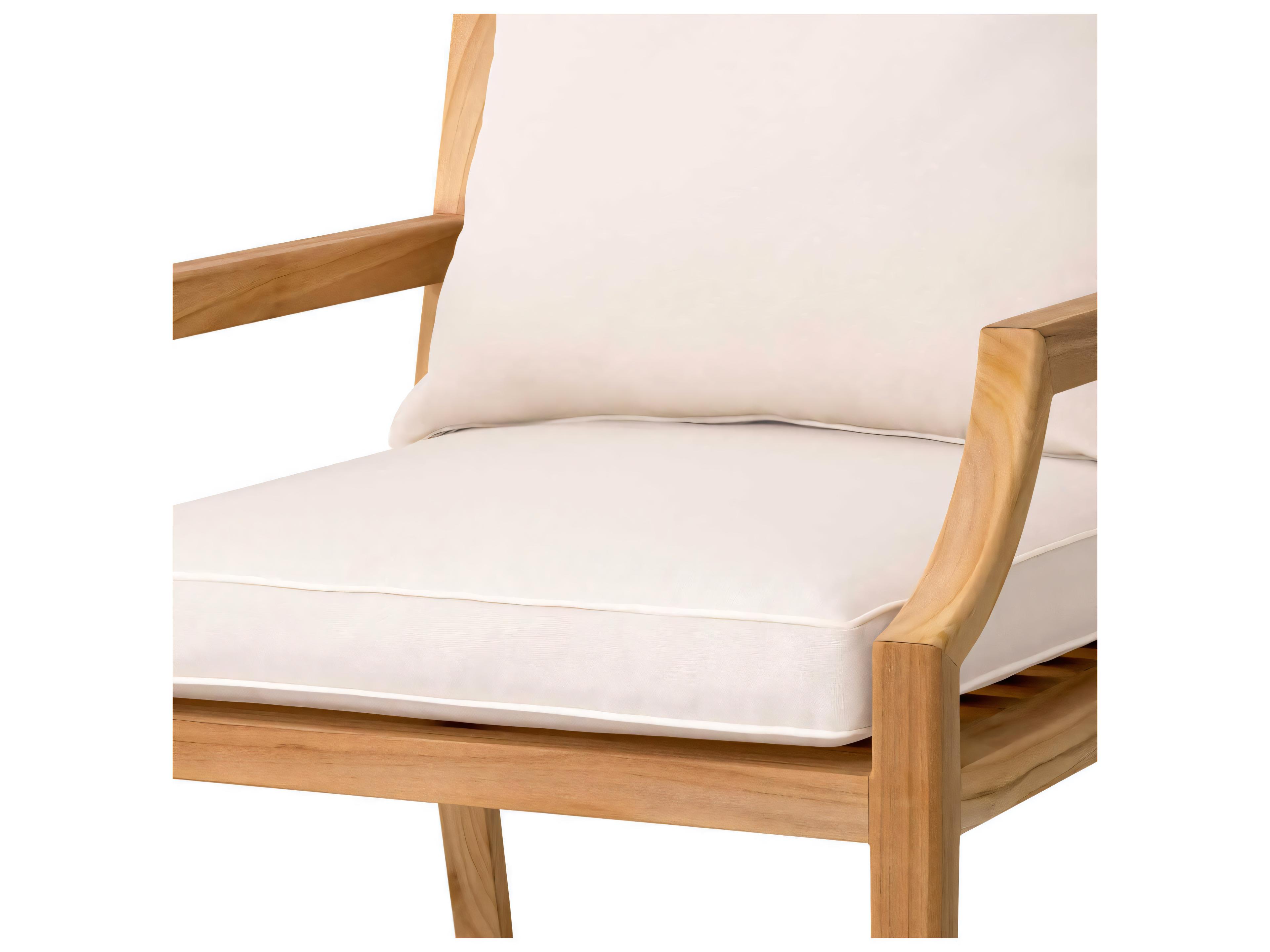 Eichholtz Outdoor Natural Teak Flores Off-white Lounge Chair