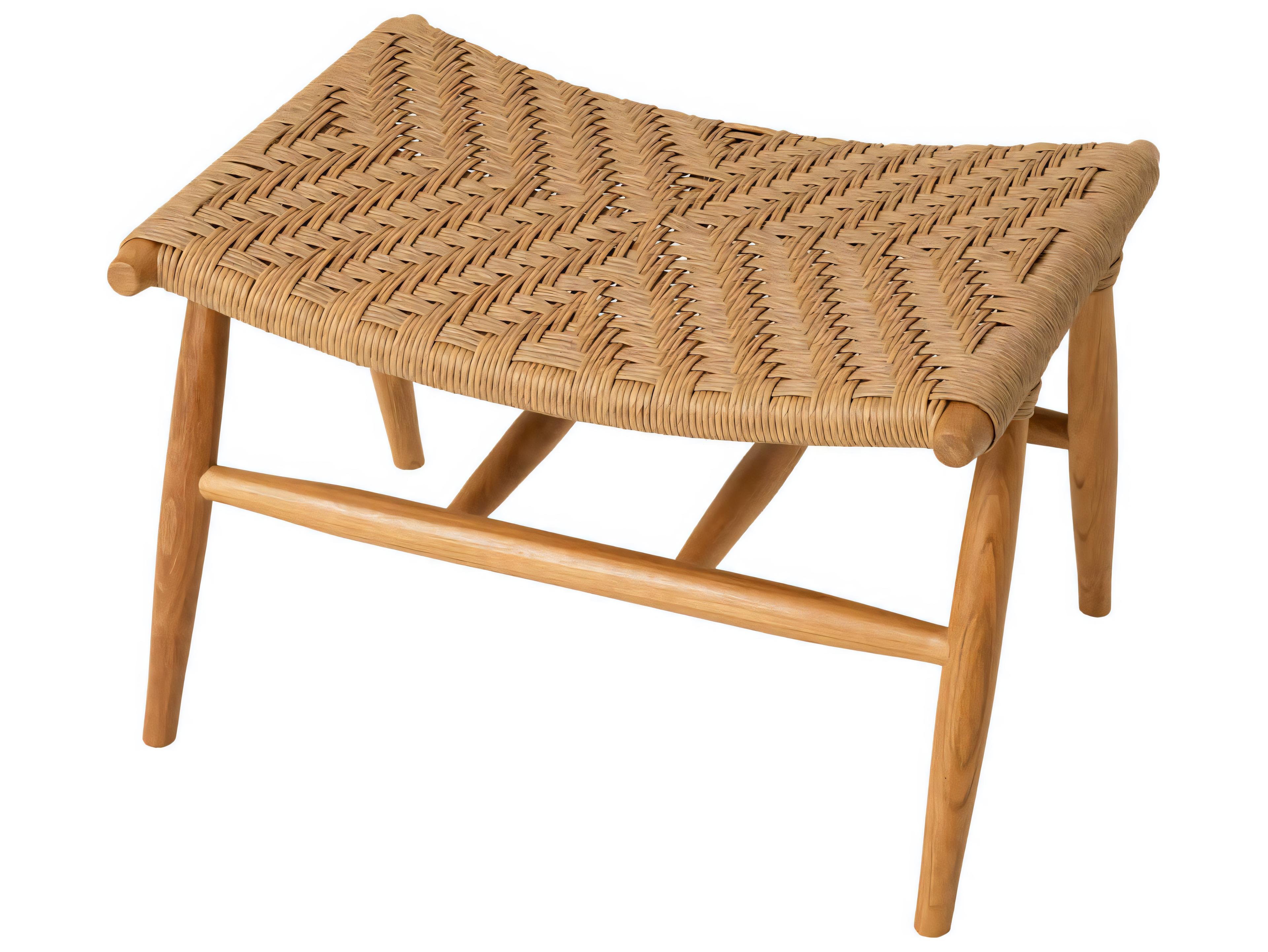 Eichholtz Outdoor Natural Teak Color Weave Lounge Chair
